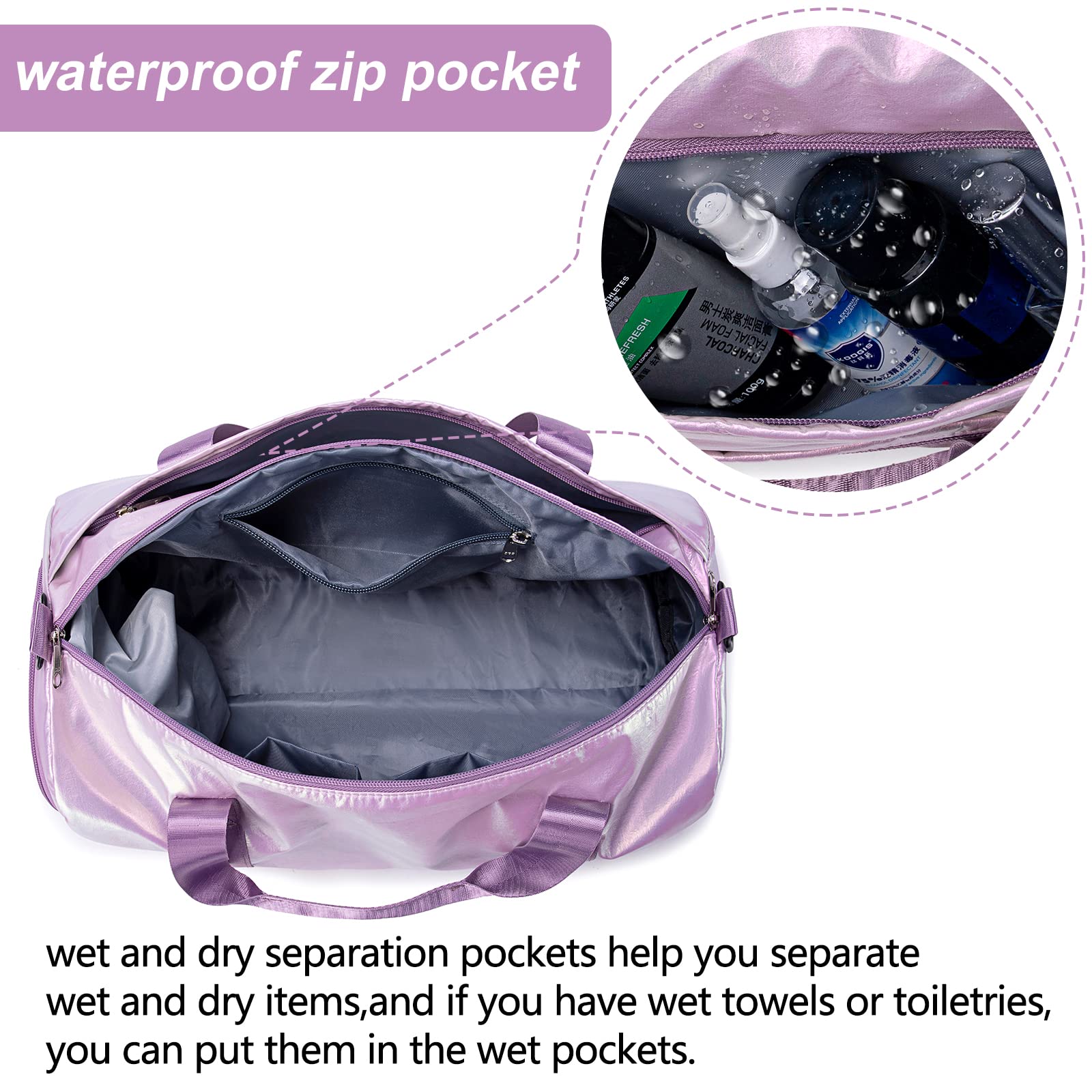 Foto 6 pulgar | Bolsa Deportiva Ledaou, Impermeable, Para Mujer, De Gimnasio, Color Morado - Venta Internacional.