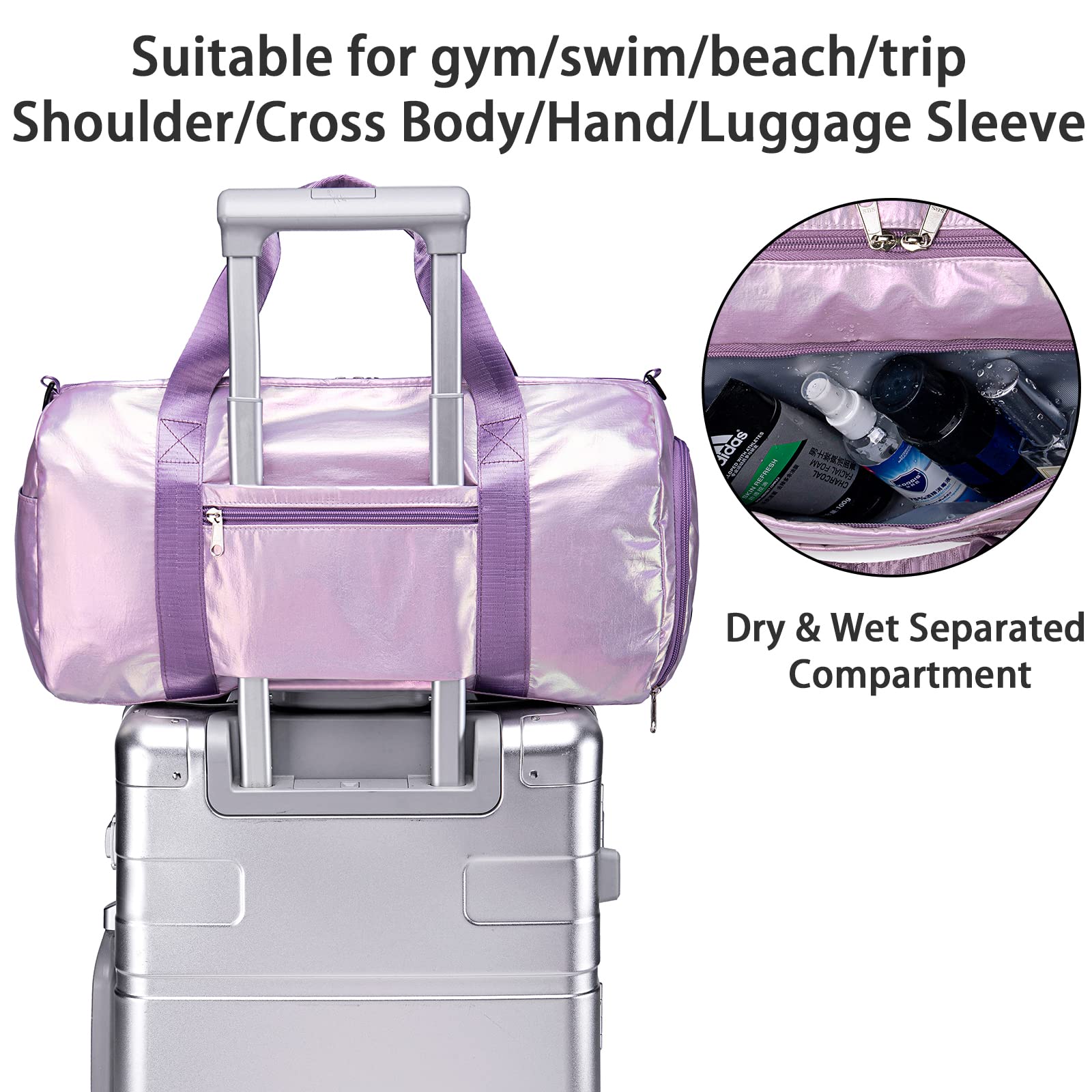 Foto 7 pulgar | Bolsa Deportiva Ledaou, Impermeable, Para Mujer, De Gimnasio, Color Morado - Venta Internacional.