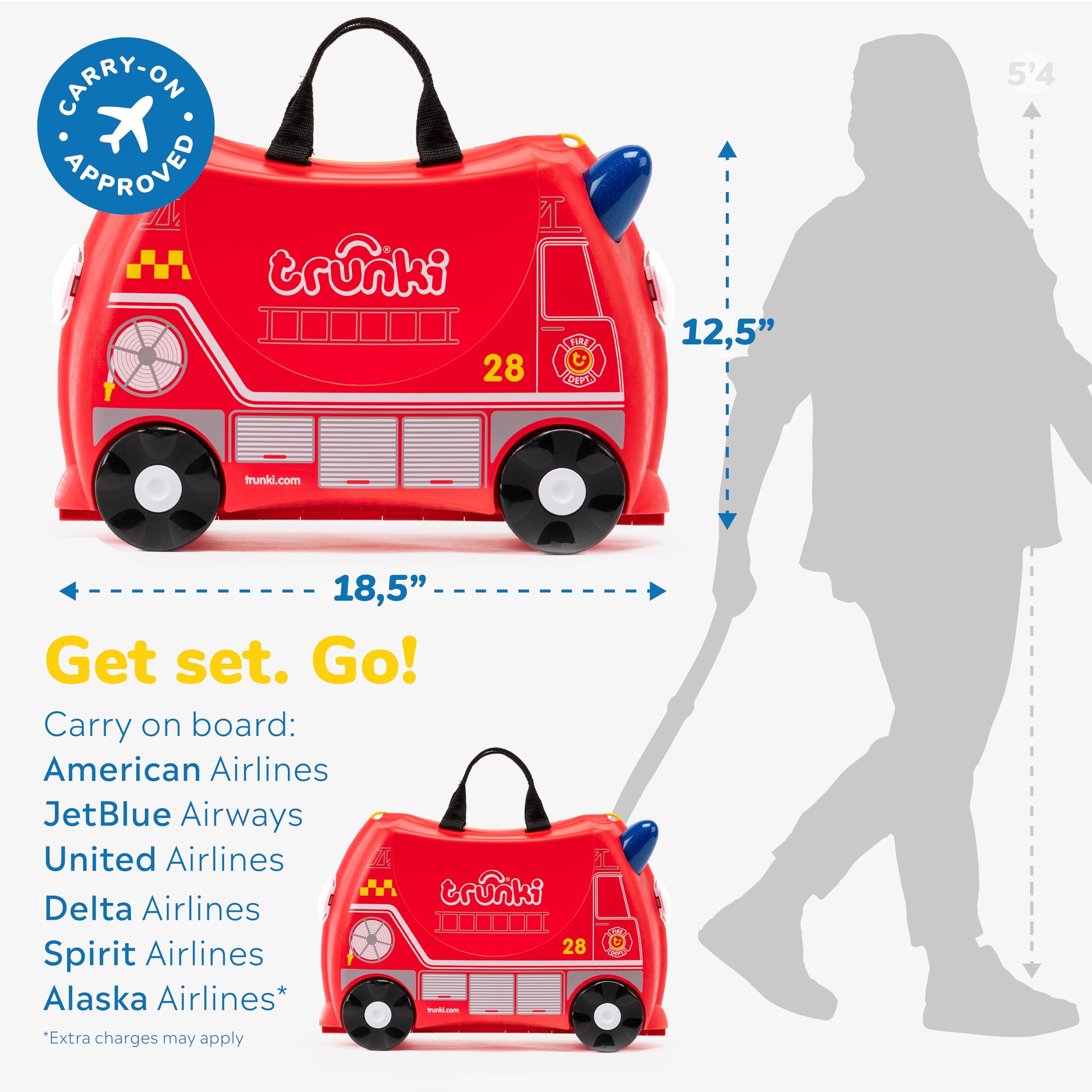 Foto 2 | Maleta Para Niños Trunki Ride-on Tow-along Equipaje Frank Fire Truck - Venta Internacional.