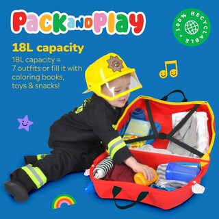 Foto 4 | Maleta Para Niños Trunki Ride-on Tow-along Equipaje Frank Fire Truck - Venta Internacional.