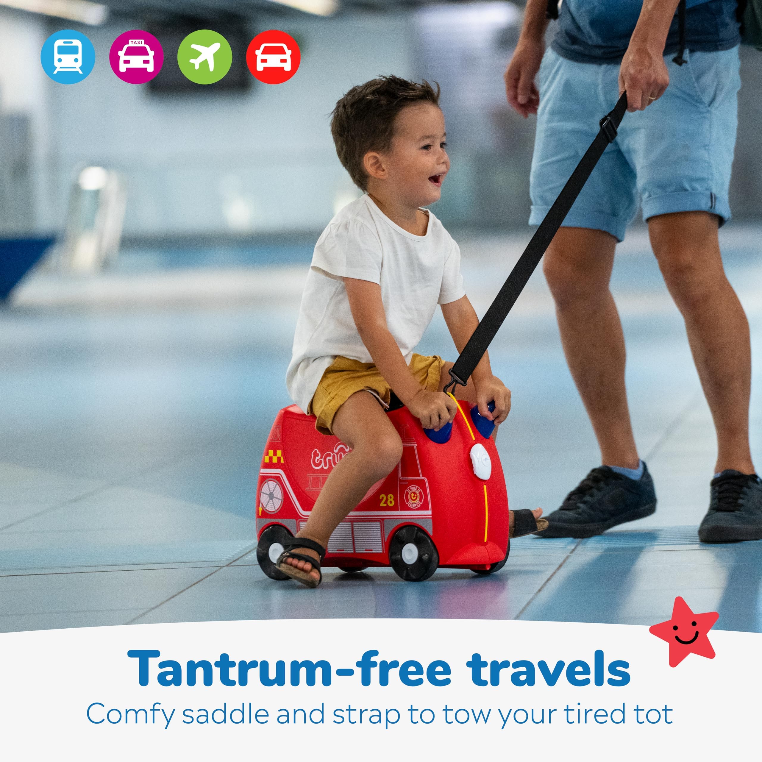 Foto 7 pulgar | Maleta Para Niños Trunki Ride-on Tow-along Equipaje Frank Fire Truck - Venta Internacional.