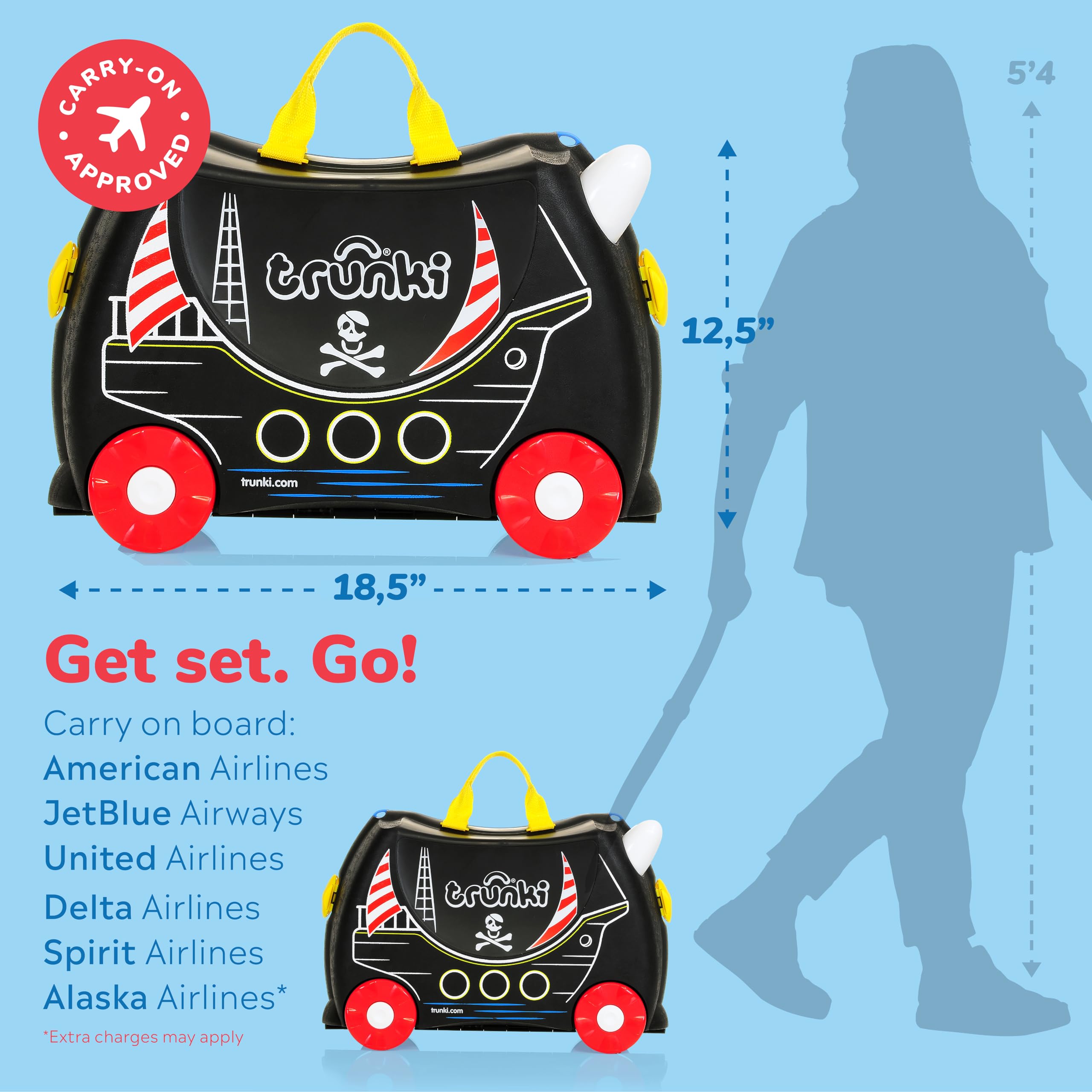 Foto 2 | Maleta Infantil Trunki Ride-on Pedro Pirate Ship Negra 18l - Venta Internacional.
