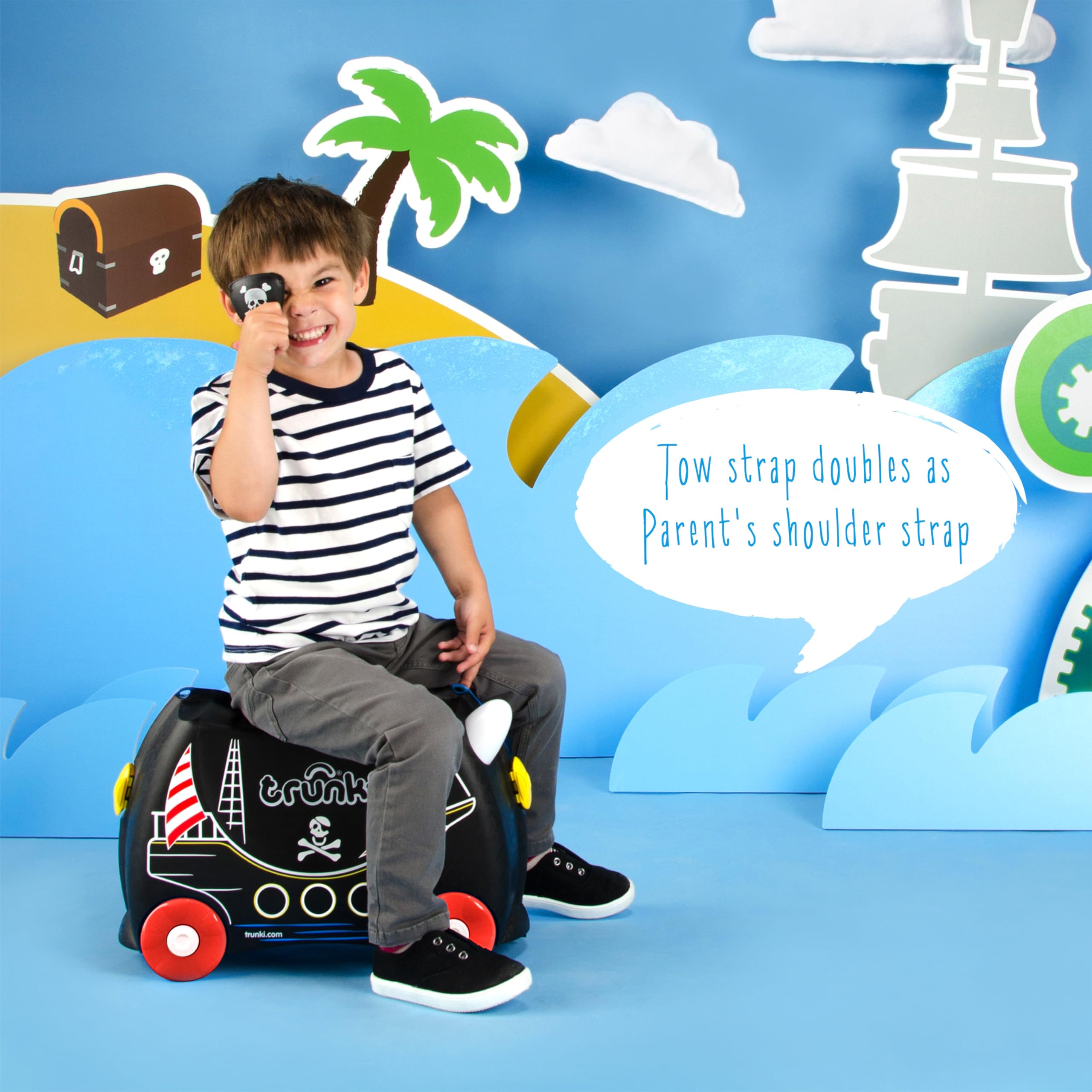 Foto 5 pulgar | Maleta Infantil Trunki Ride-on Pedro Pirate Ship Negra 18l - Venta Internacional.