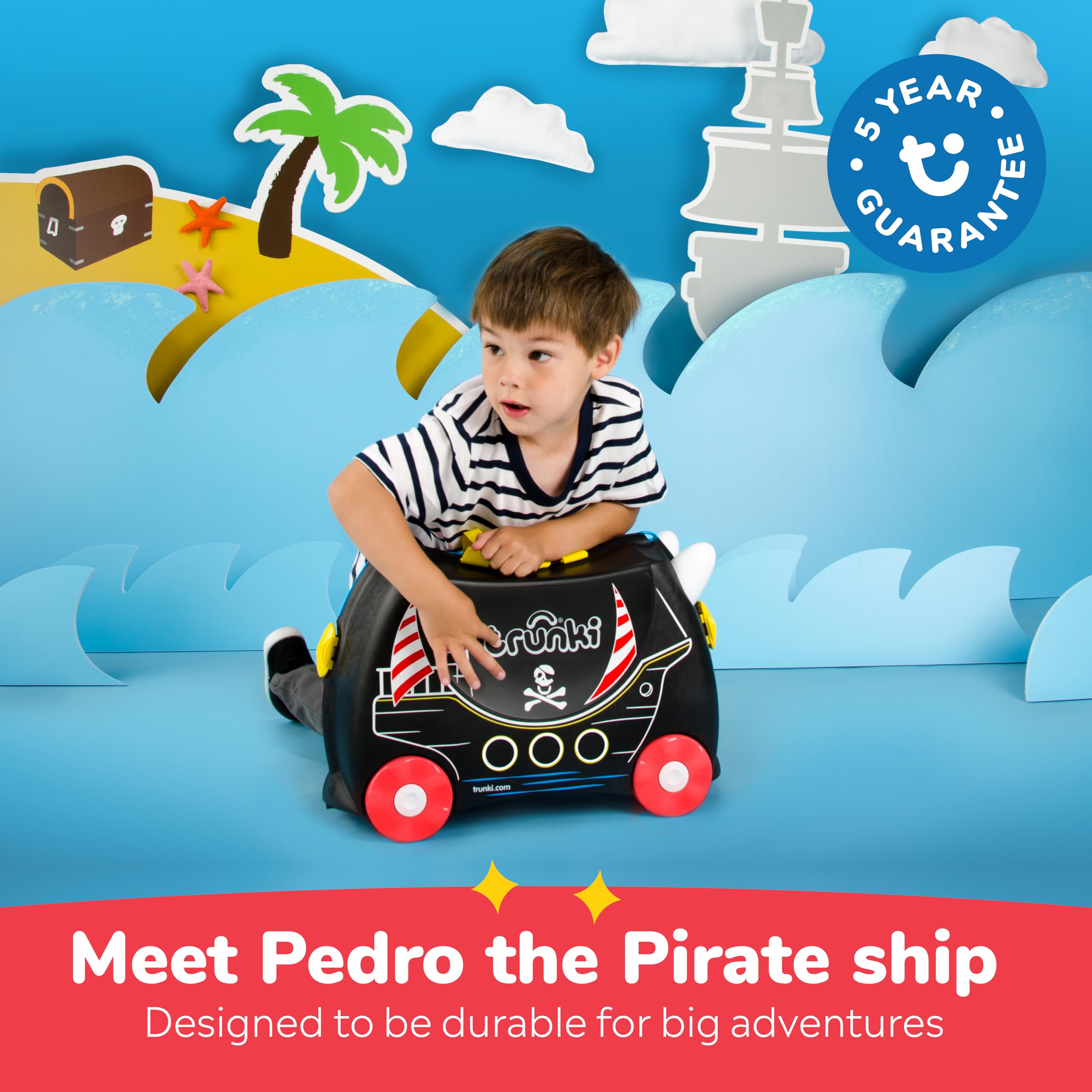 Foto 6 pulgar | Maleta Infantil Trunki Ride-on Pedro Pirate Ship Negra 18l - Venta Internacional.