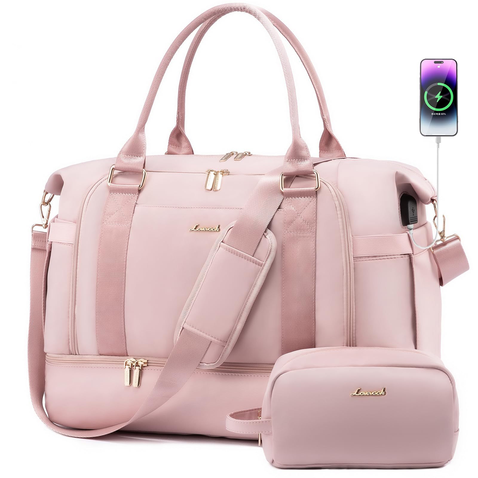Foto 2 pulgar | Bolsa De Gimnasio Lovevook Bolsa De Viaje Con Puerto De Carga Usb Para Mujer - Venta Internacional.