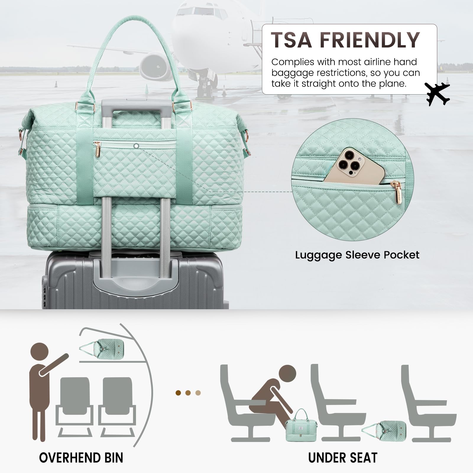 Foto 6 pulgar | Bolsa De Viaje Lovevook Para Mujer Con Compartimento Para Zapatos - Venta Internacional.