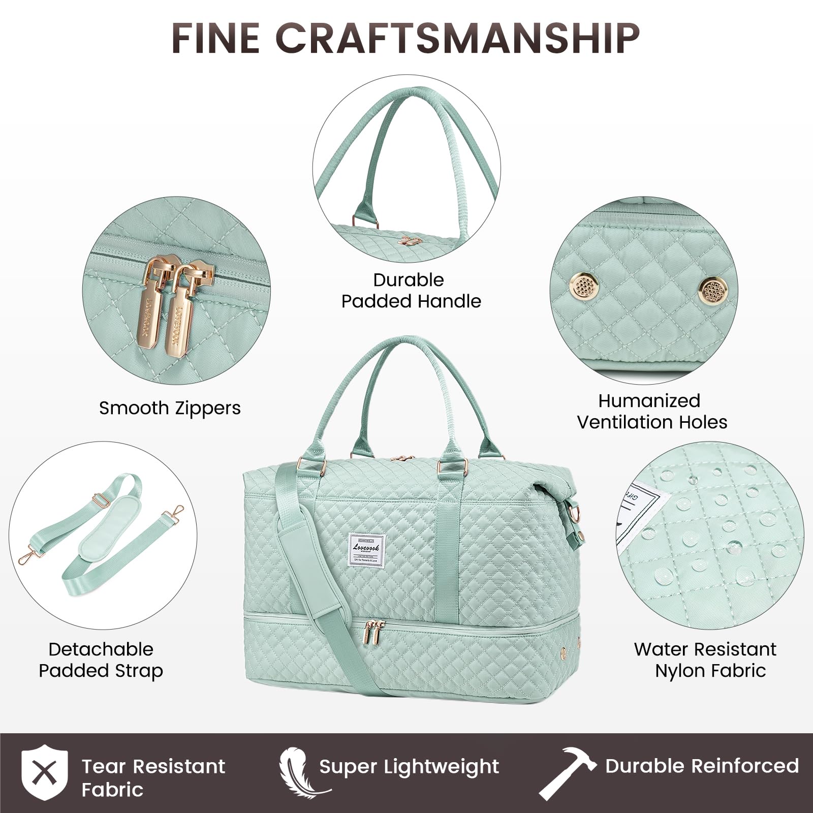 Foto 7 pulgar | Bolsa De Viaje Lovevook Para Mujer Con Compartimento Para Zapatos - Venta Internacional.