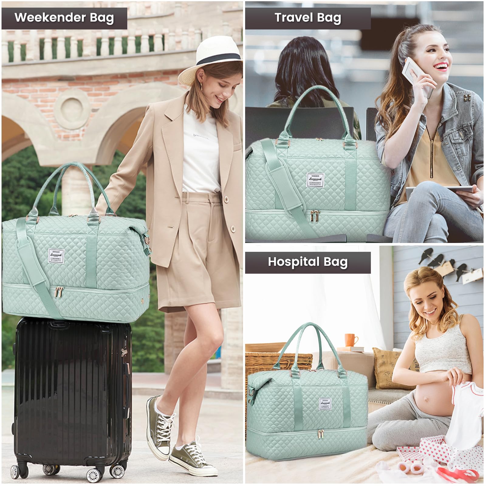 Foto 8 pulgar | Bolsa De Viaje Lovevook Para Mujer Con Compartimento Para Zapatos - Venta Internacional.