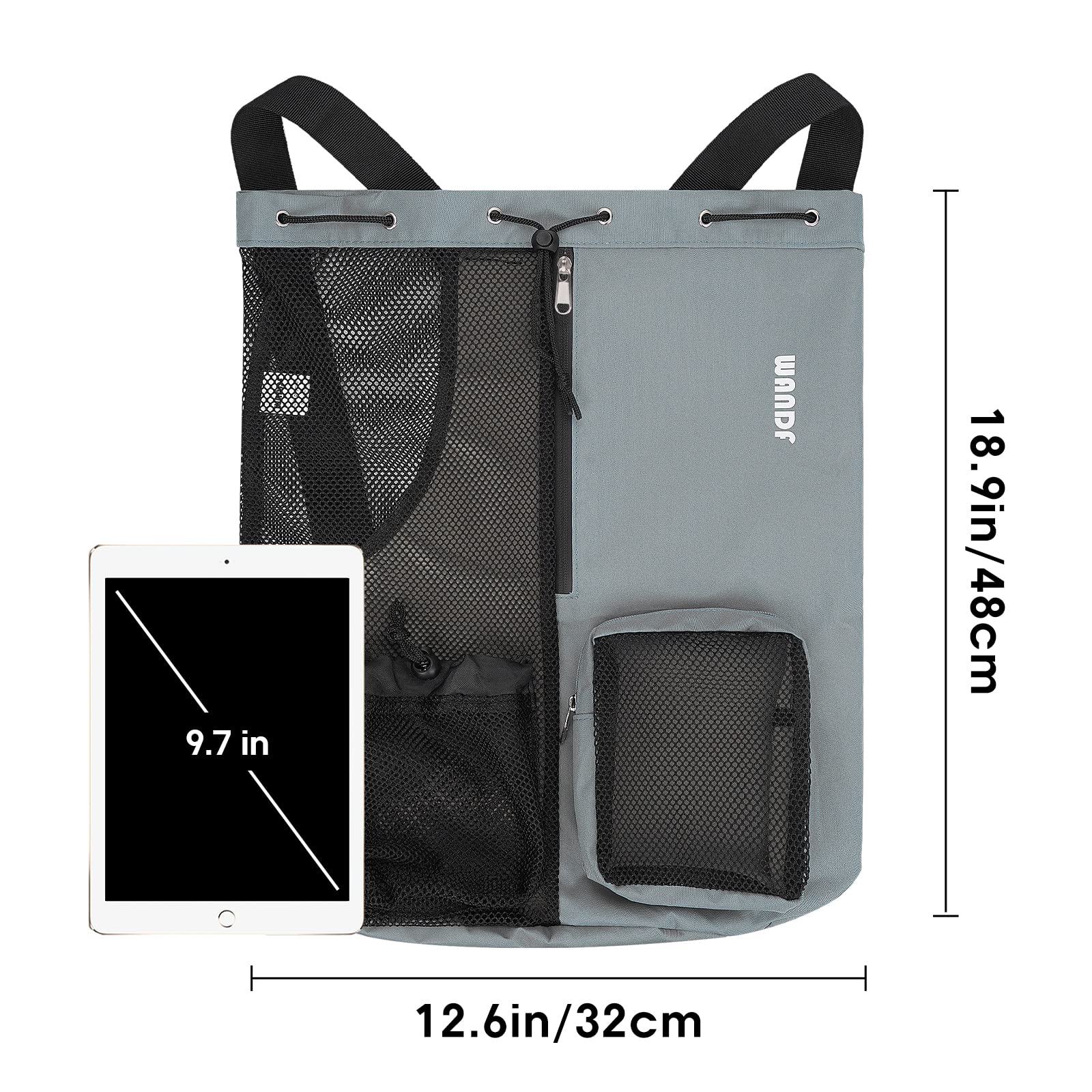 Foto 5 | Bolsa De Natación Wandf Mochila De Malla Con Cordón Impermeable (gris) - Venta Internacional.