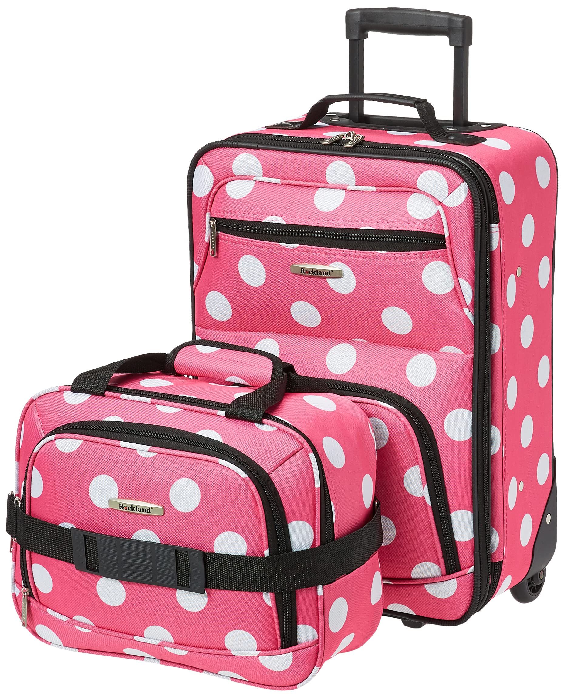 Foto 2 pulgar | Juego De Equipaje Rockland Fashion Softside Upright Pink Dots, 2 Piezas - Venta Internacional.