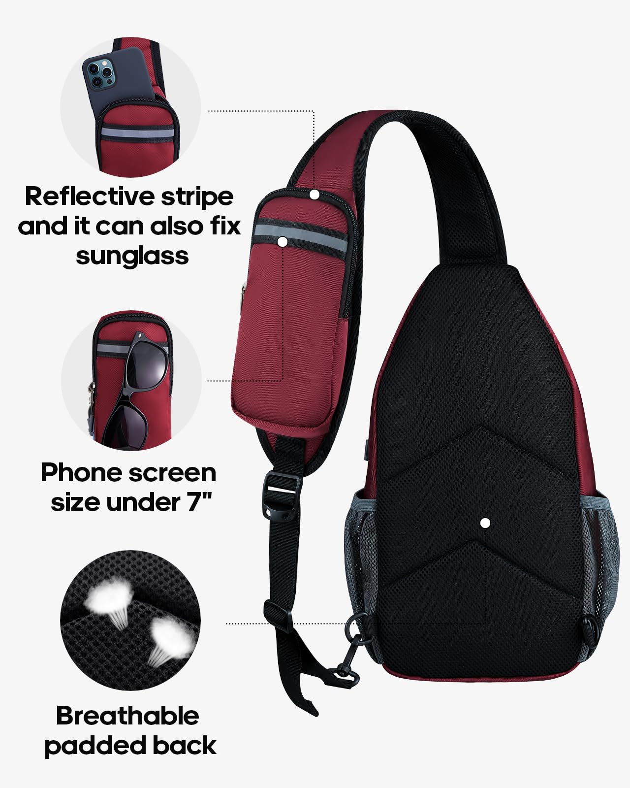Foto 5 | Mochila Bandolera Waterfly, Bandolera Para Viajes Y Senderismo - Venta Internacional.