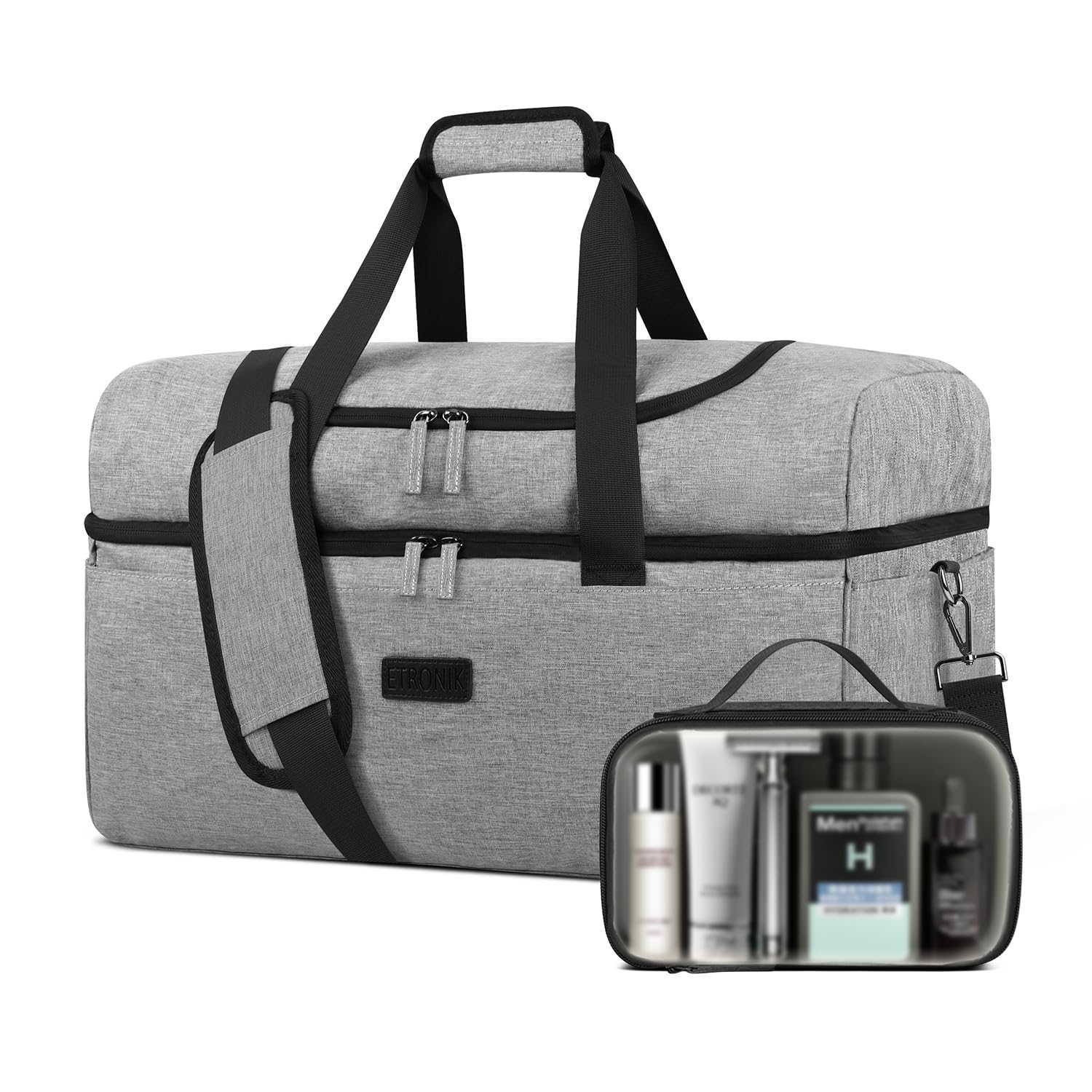 Foto 1 | Bolsa De Viaje Etronik Duffle Para Hombre Y Mujer Con Compartimento Para Zapatos, Color Gris - Venta Internacional.