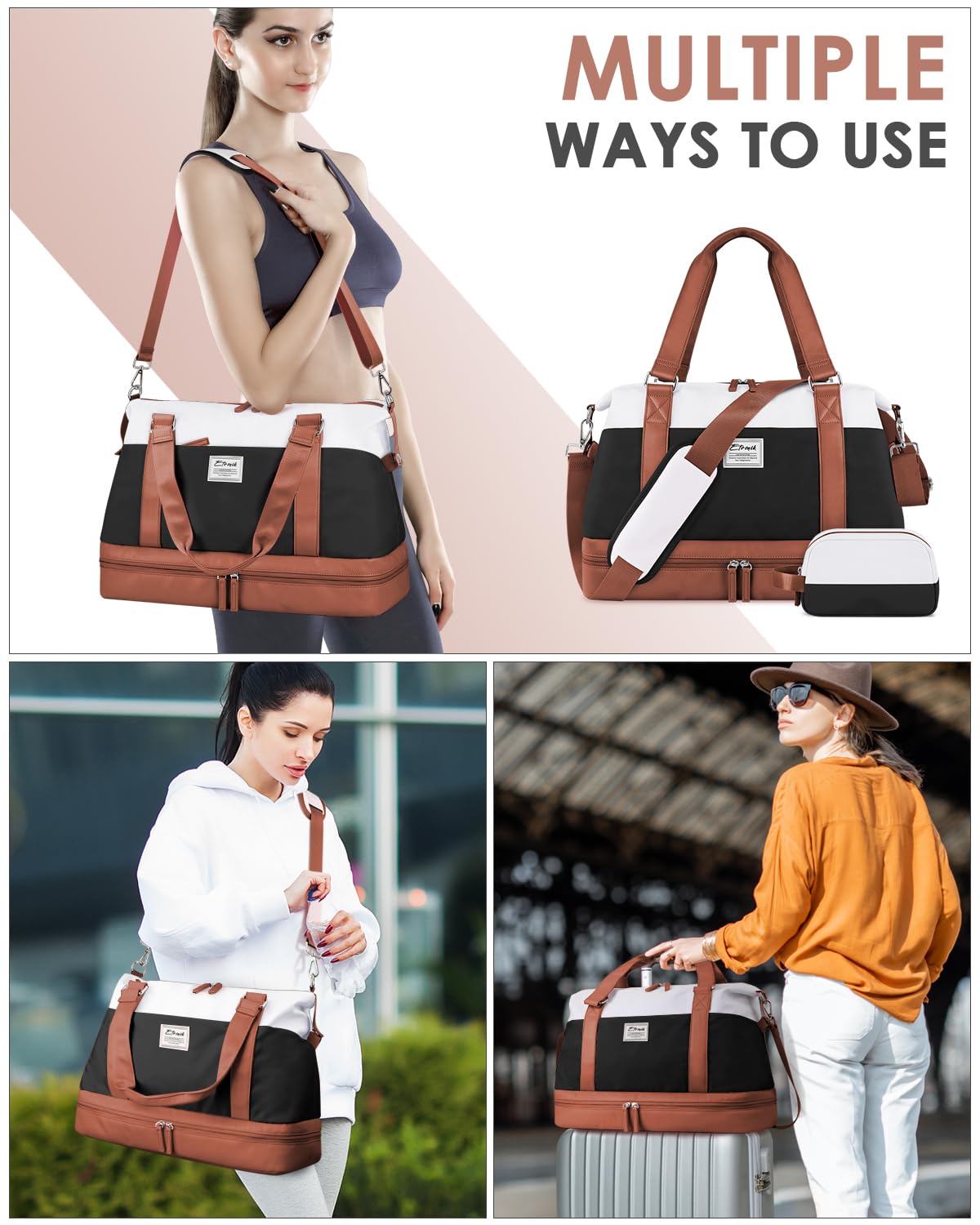 Foto 7 pulgar | Bolsa De Viaje Etronik Lagre Para Mujer Con Compartimento Para Zapatos - Venta Internacional.