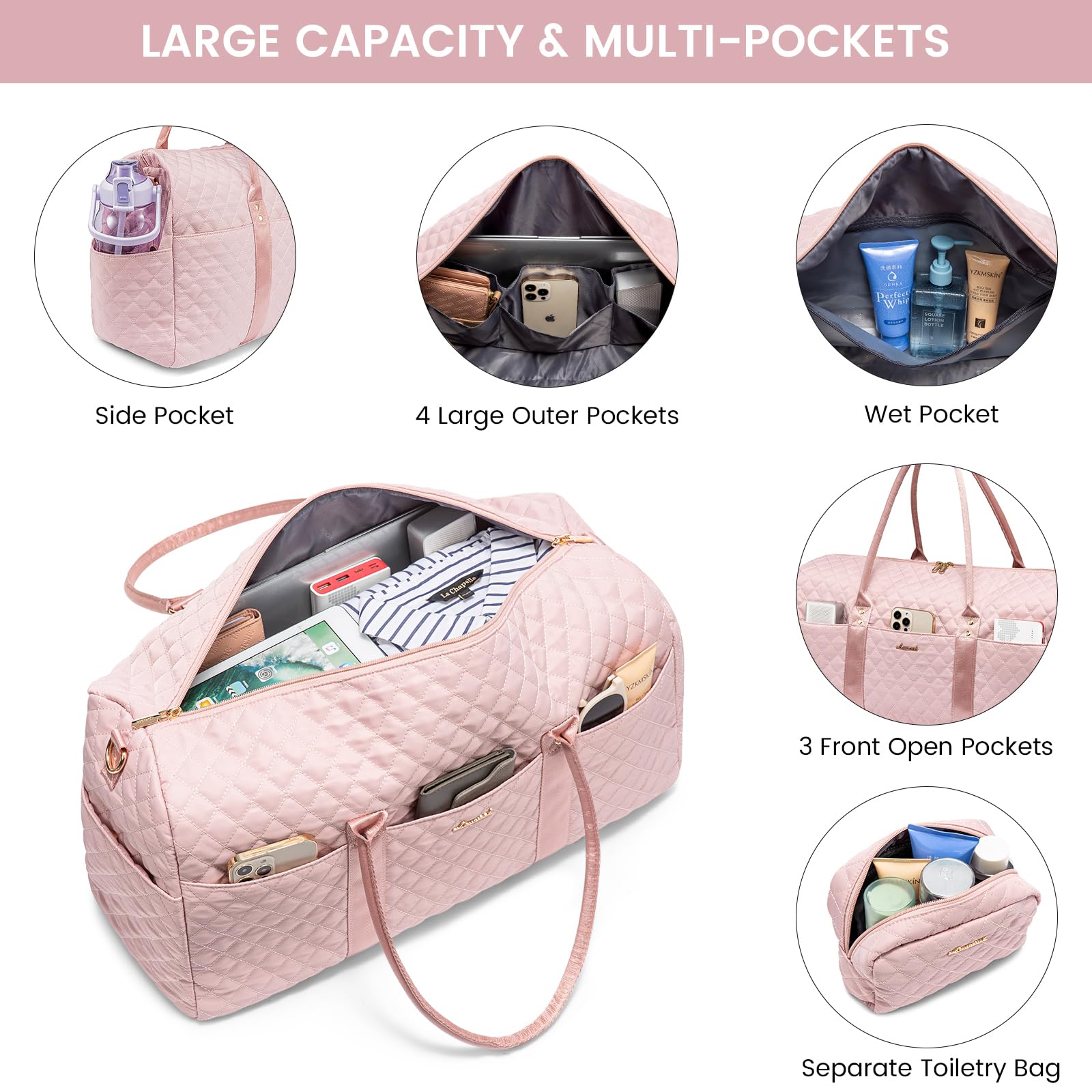 Foto 4 pulgar | Bolsa De Viaje De Fin De Semana Lovevook Travel Para Mujer Con Compartimento Para Zapatos - Venta Internacional.