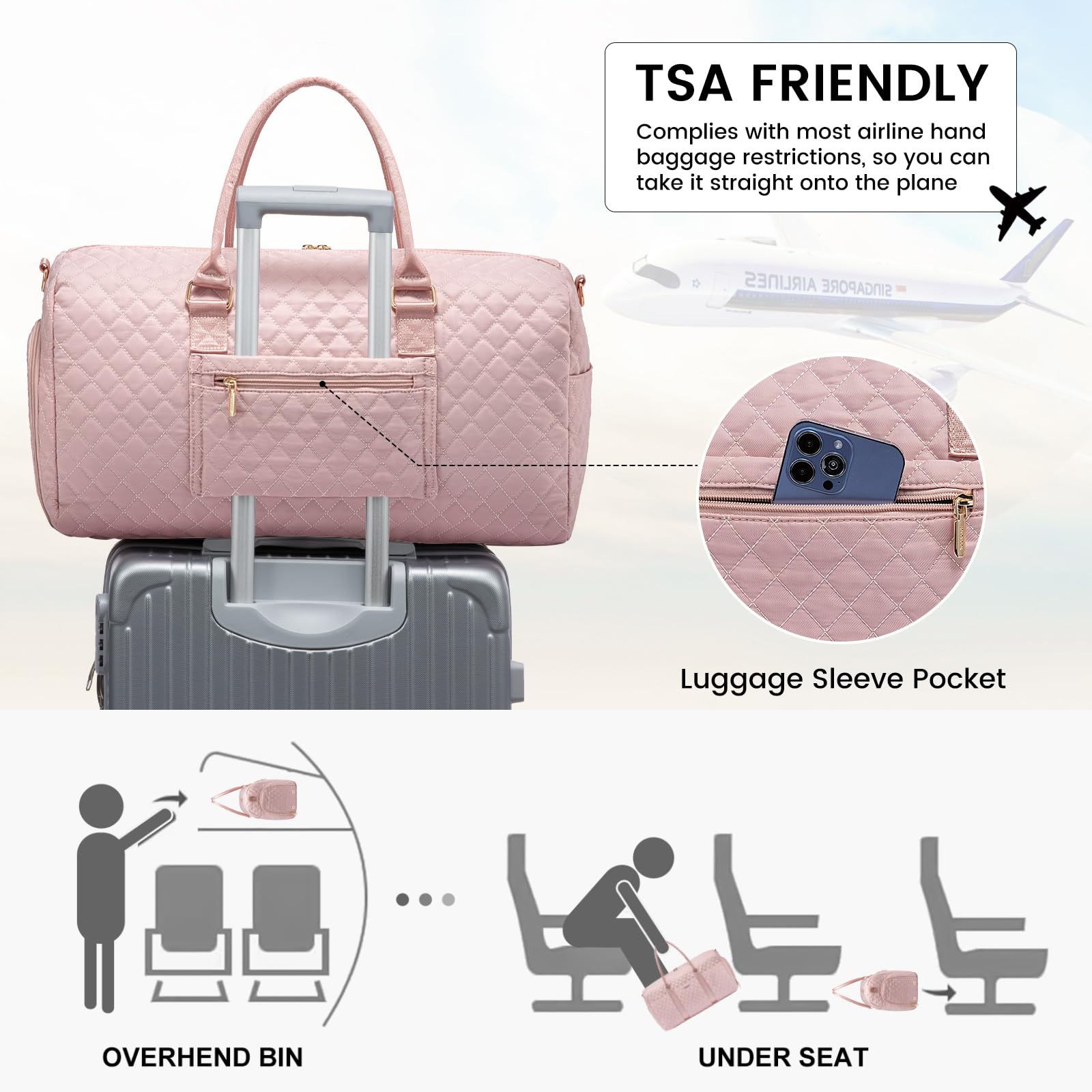 Foto 5 pulgar | Bolsa De Viaje De Fin De Semana Lovevook Travel Para Mujer Con Compartimento Para Zapatos - Venta Internacional.