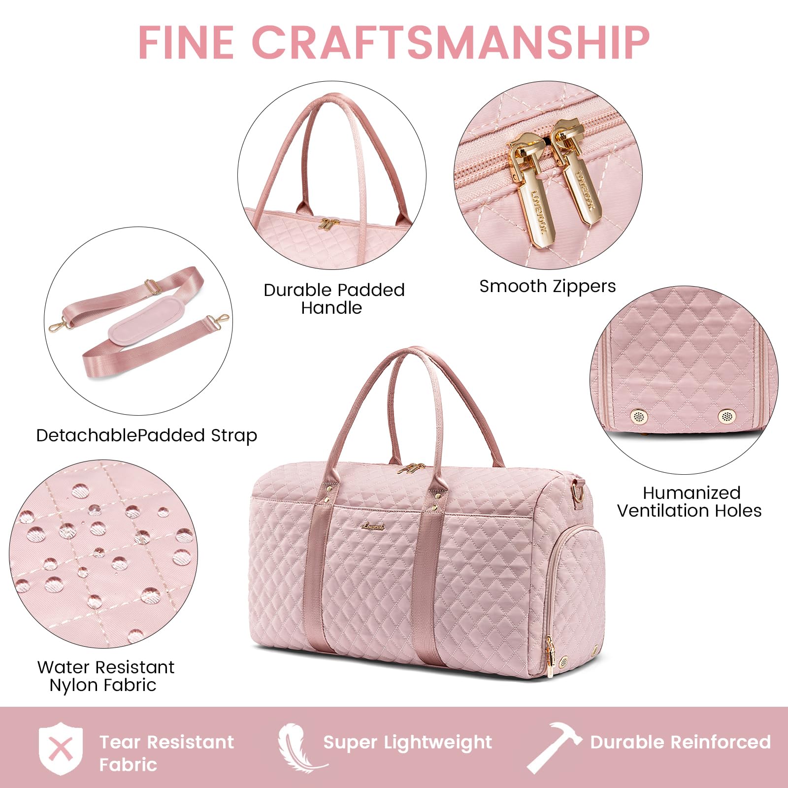 Foto 6 pulgar | Bolsa De Viaje De Fin De Semana Lovevook Travel Para Mujer Con Compartimento Para Zapatos - Venta Internacional.