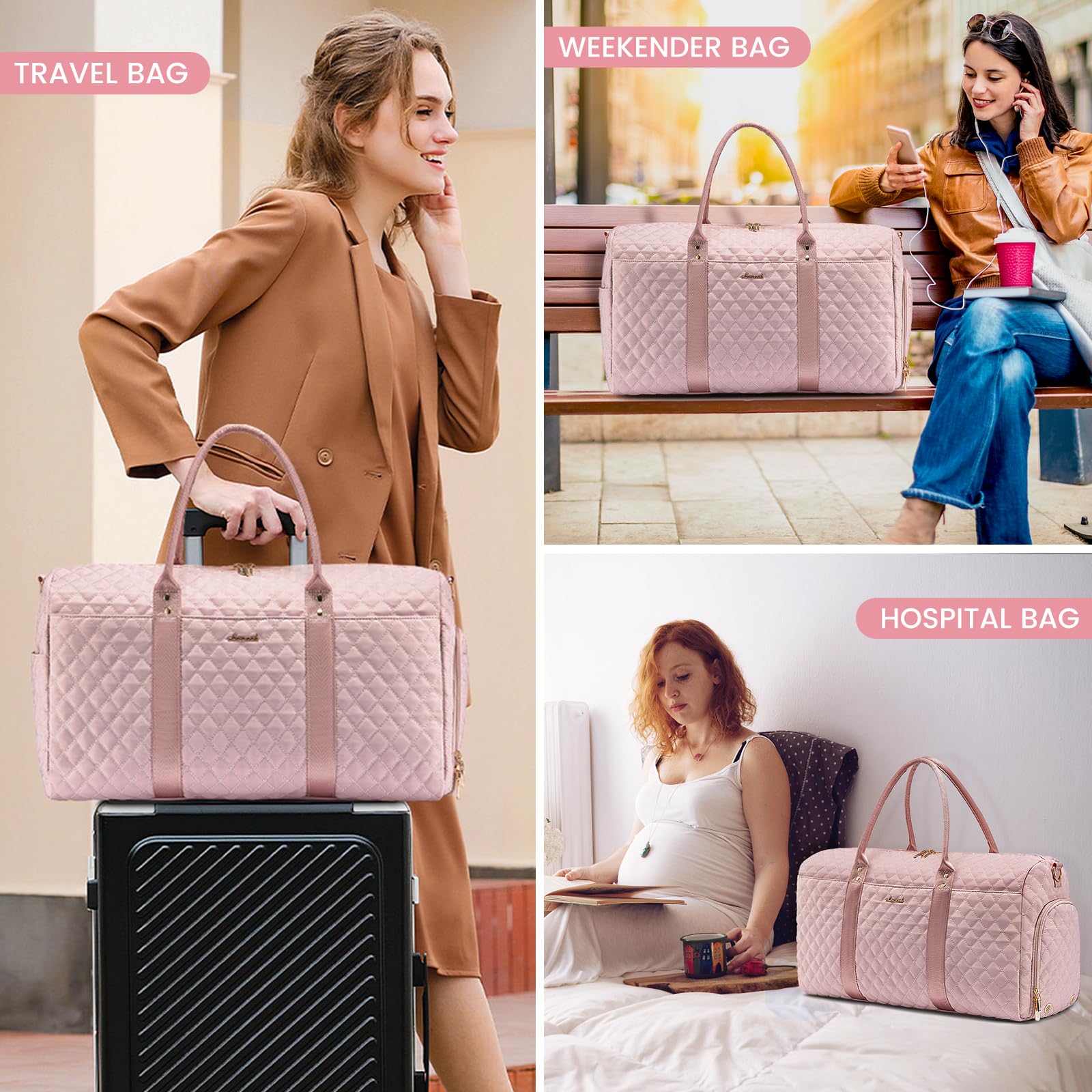 Foto 7 pulgar | Bolsa De Viaje De Fin De Semana Lovevook Travel Para Mujer Con Compartimento Para Zapatos - Venta Internacional.
