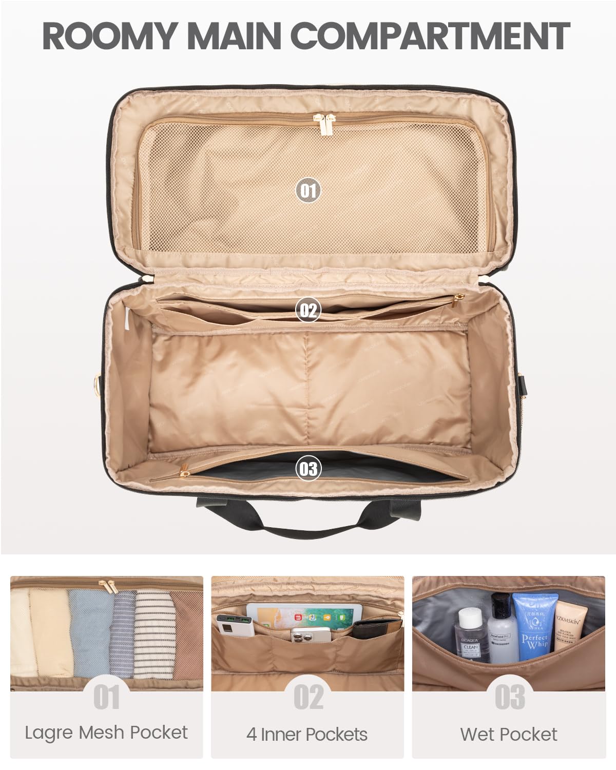 Foto 4 pulgar | Weekender Bags Lovevook, Juego De 3 Bolsas De Lona Para Mujer - Venta Internacional.
