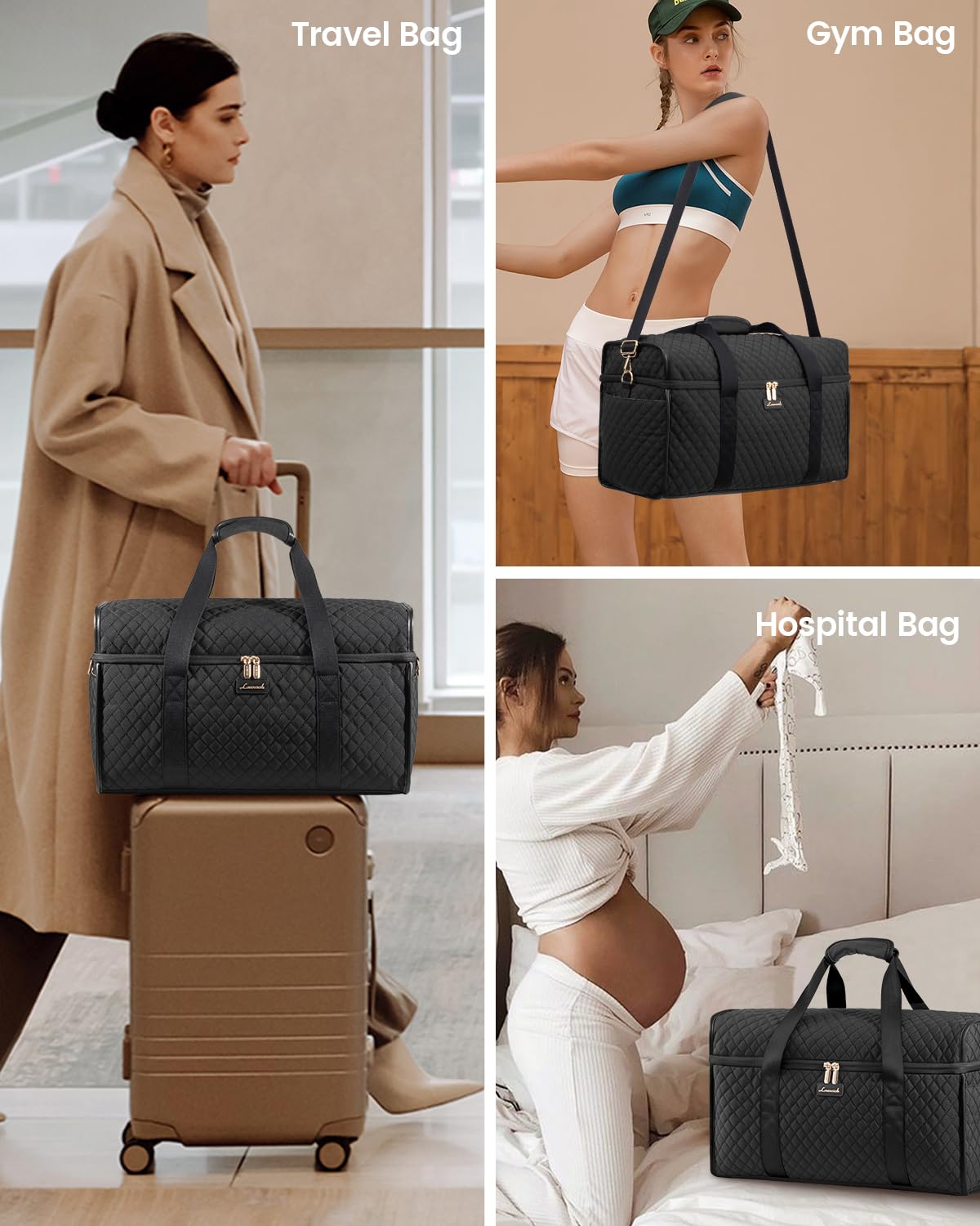 Foto 7 pulgar | Weekender Bags Lovevook, Juego De 3 Bolsas De Lona Para Mujer - Venta Internacional.