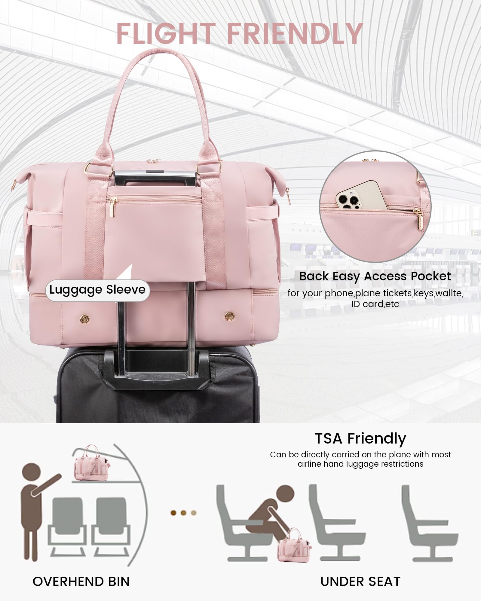 Foto 6 pulgar | Bolsa De Gimnasio Lovevook, Bolsa De Viaje Con Puerto De Carga Usb Para Mujer - Venta Internacional.