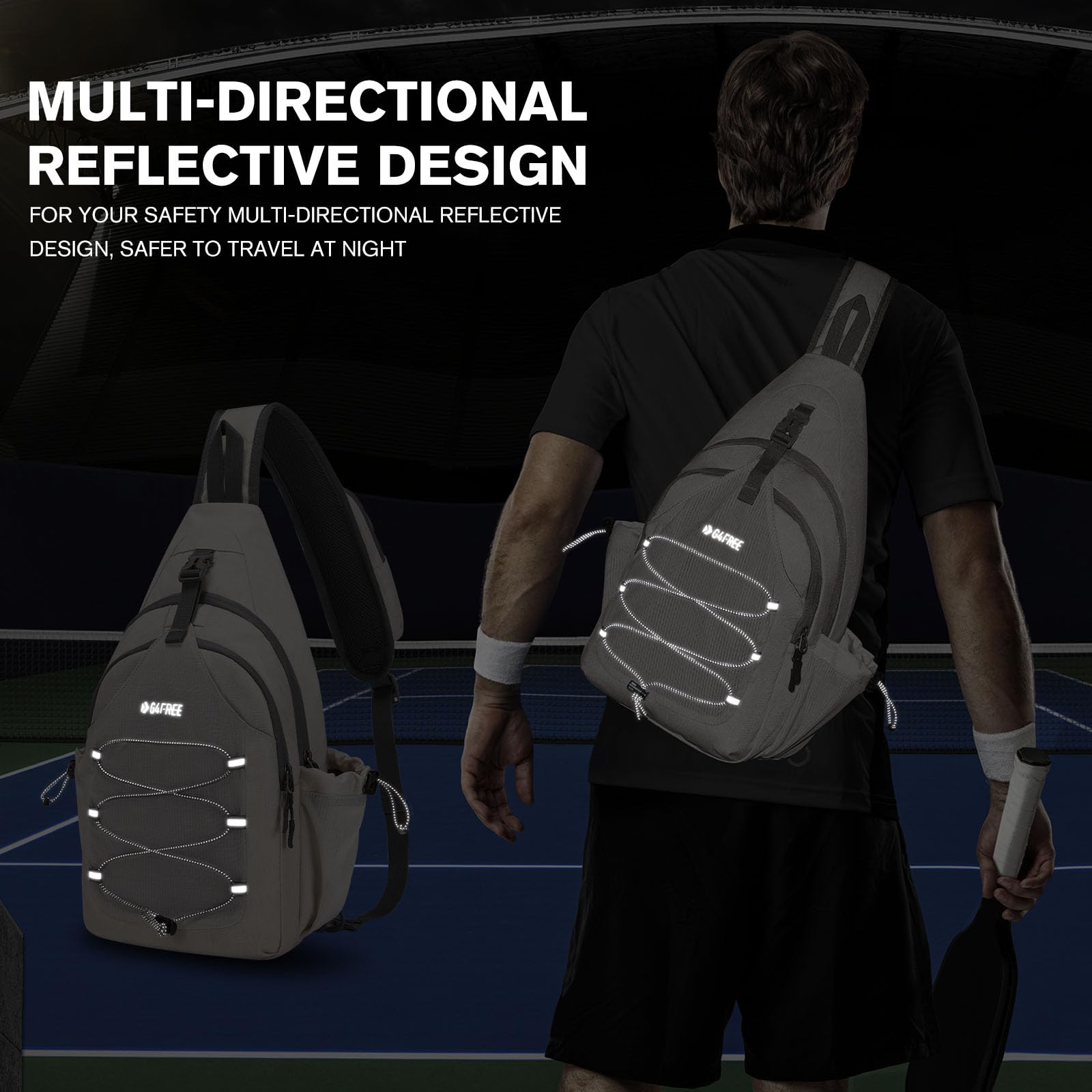 Foto 4 pulgar | Bolsa De Pickleball G4free Sport Sling Para Mujer Y Hombre, Color Marfil - Venta Internacional.