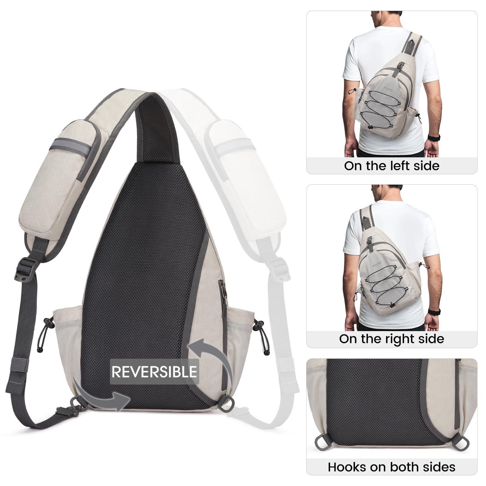 Foto 8 pulgar | Bolsa De Pickleball G4free Sport Sling Para Mujer Y Hombre, Color Marfil - Venta Internacional.