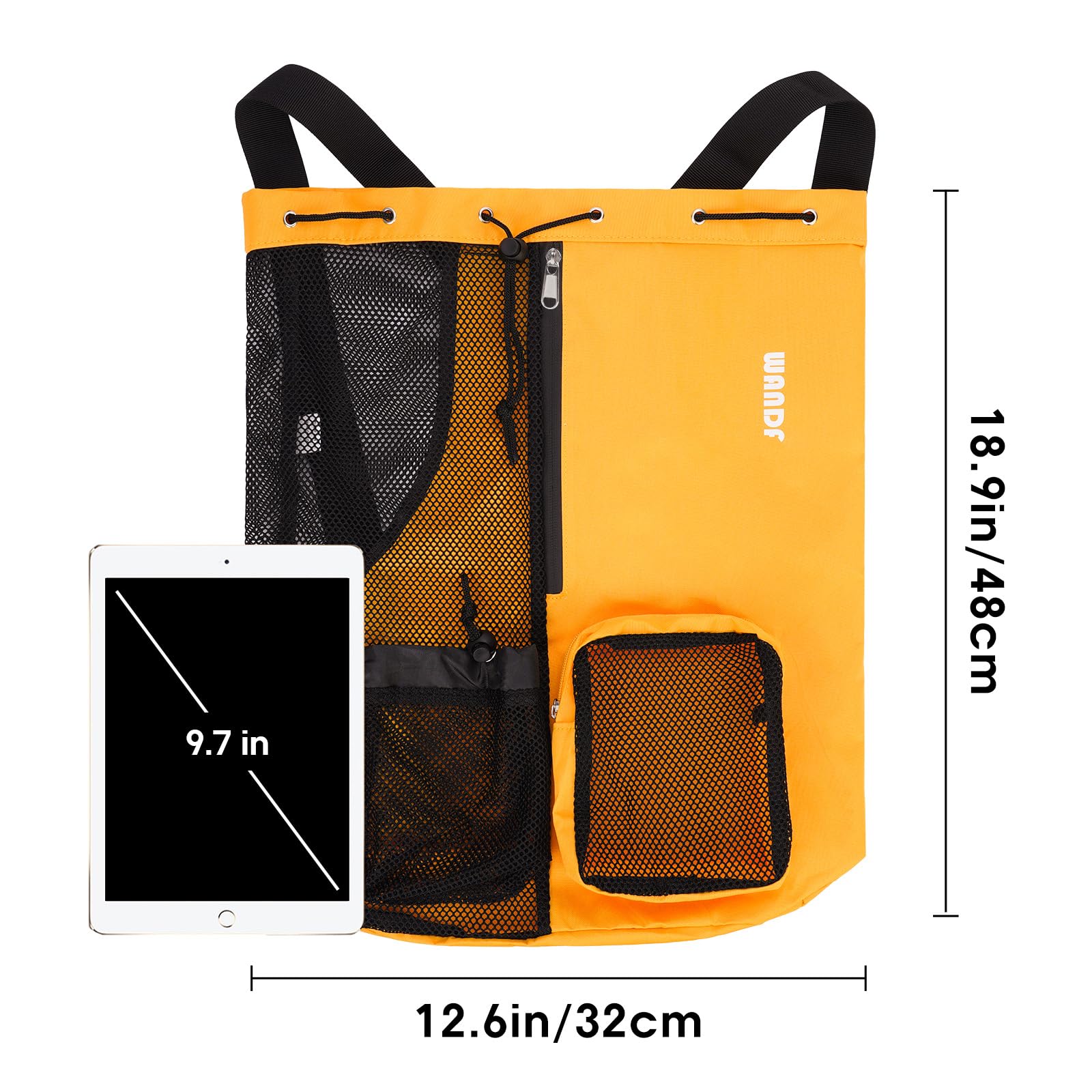 Foto 6 pulgar | Bolsa De Natación Wandf Mochila De Malla Con Cordón Impermeable (naranja) - Venta Internacional.