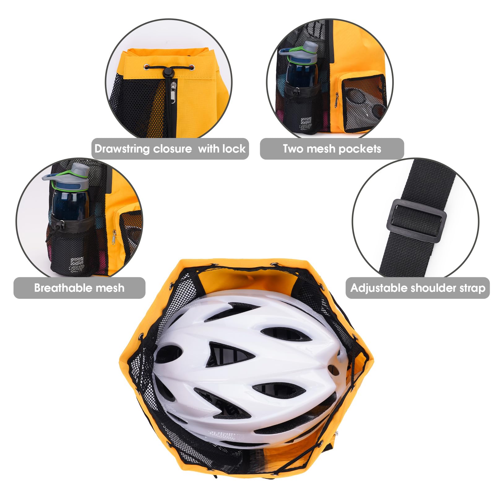 Foto 7 pulgar | Bolsa De Natación Wandf Mochila De Malla Con Cordón Impermeable (naranja) - Venta Internacional.
