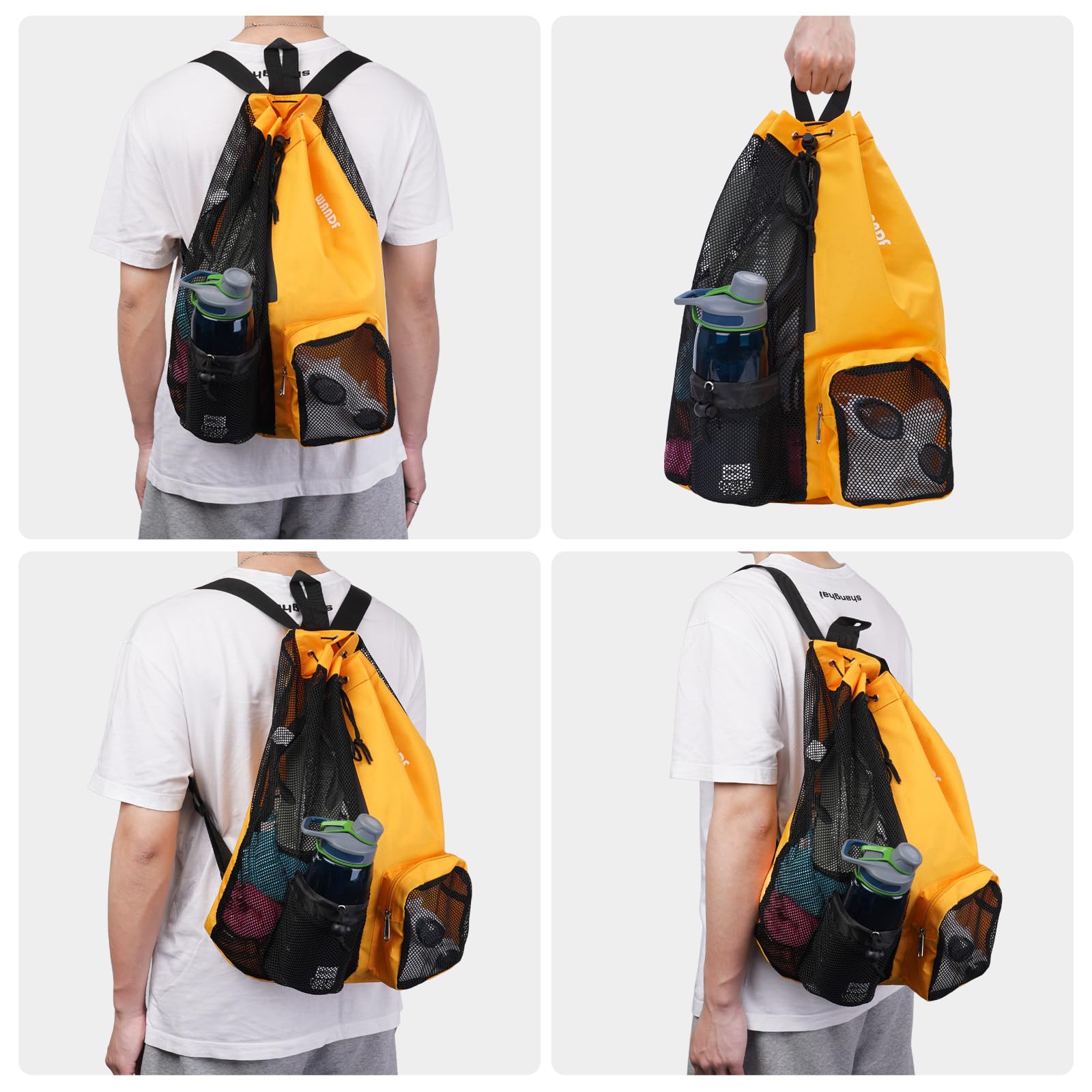 Foto 8 pulgar | Bolsa De Natación Wandf Mochila De Malla Con Cordón Impermeable (naranja) - Venta Internacional.