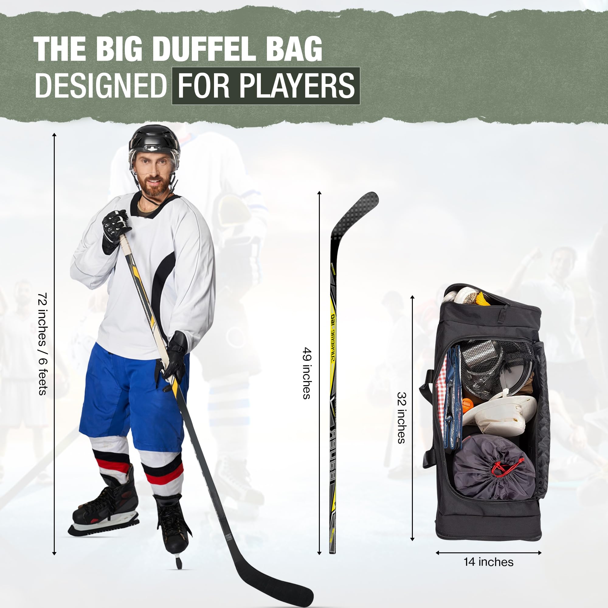 Foto 3 pulgar | Bolsa De Hockey Jetstream Heavy Duty De 35 Litros Con Repelencia Al Agua Negra - Venta Internacional.