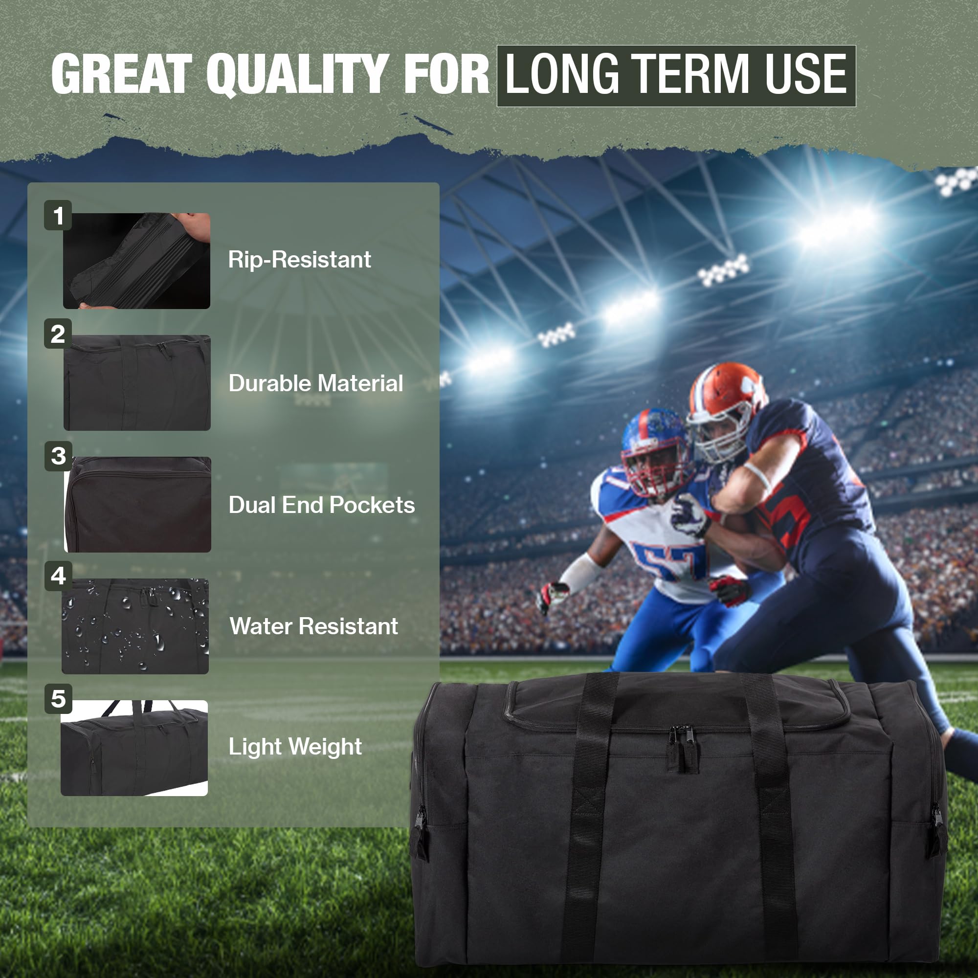 Foto 8 pulgar | Bolsa De Hockey Jetstream Heavy Duty De 35 Litros Con Repelencia Al Agua Negra - Venta Internacional.