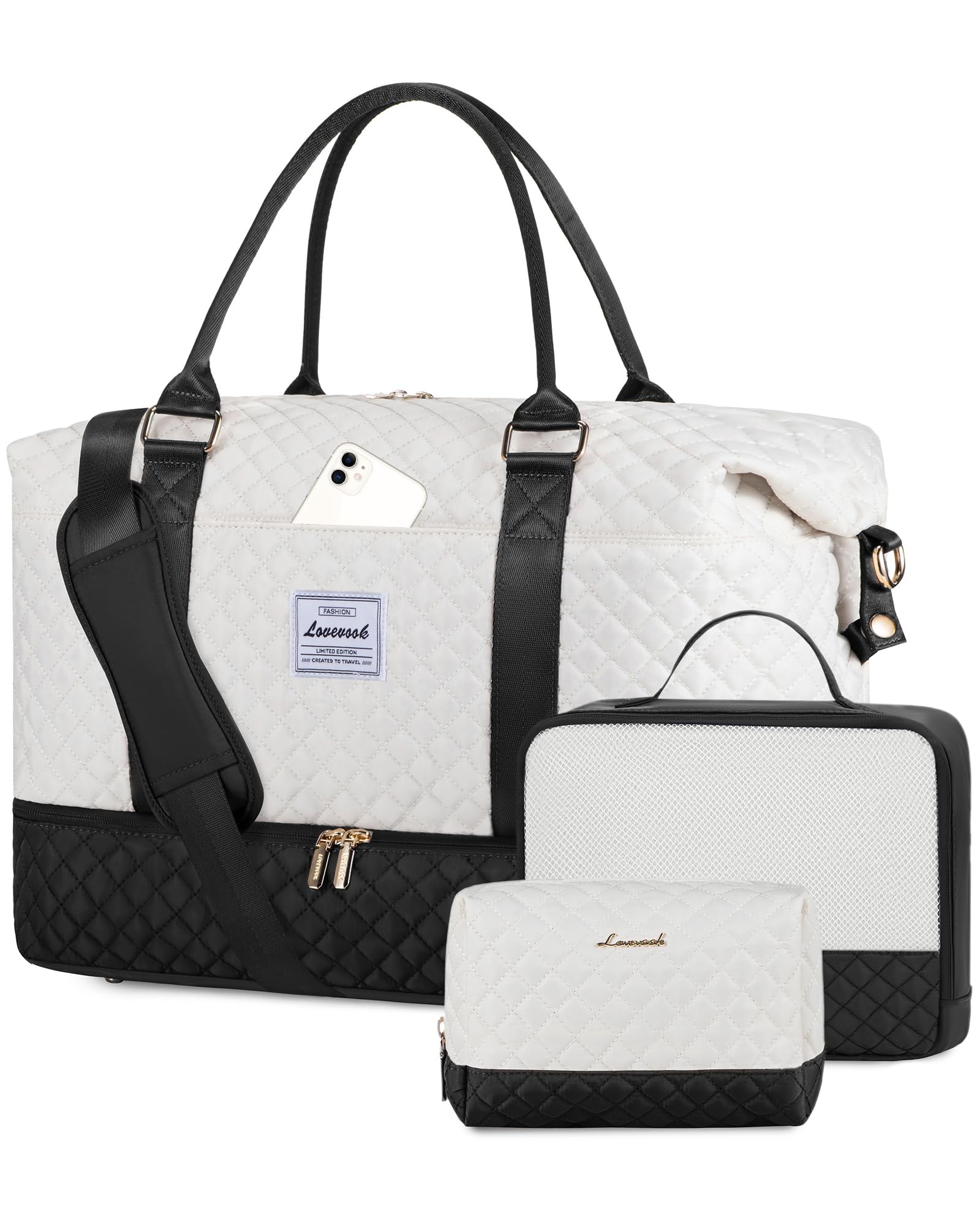 Foto 2 pulgar | Bolsa De Viaje Para Fin De Semana Lovevook Para Mujer Con Compartimento Para Zapatos - Venta Internacional.
