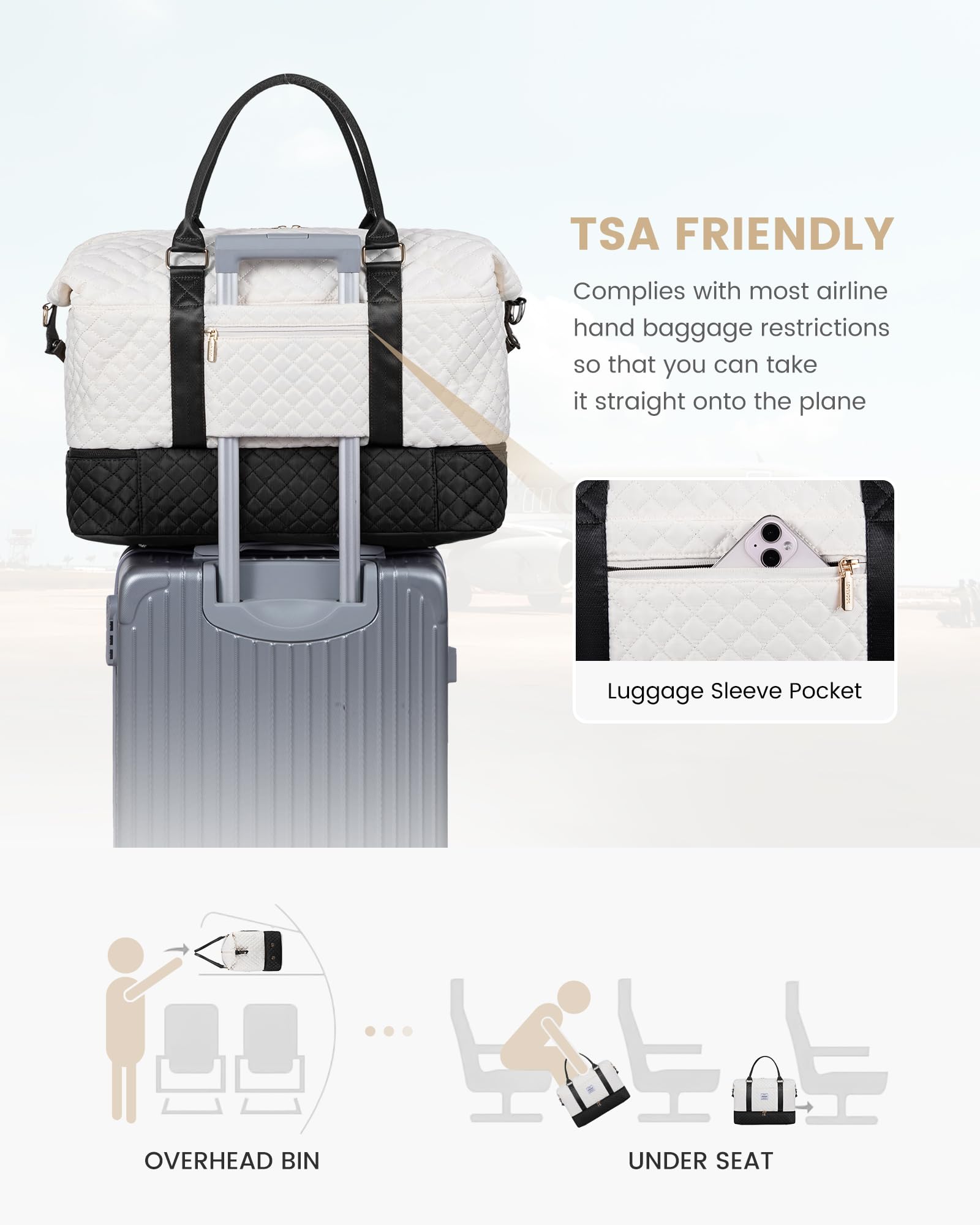 Foto 8 pulgar | Bolsa De Viaje Para Fin De Semana Lovevook Para Mujer Con Compartimento Para Zapatos - Venta Internacional.