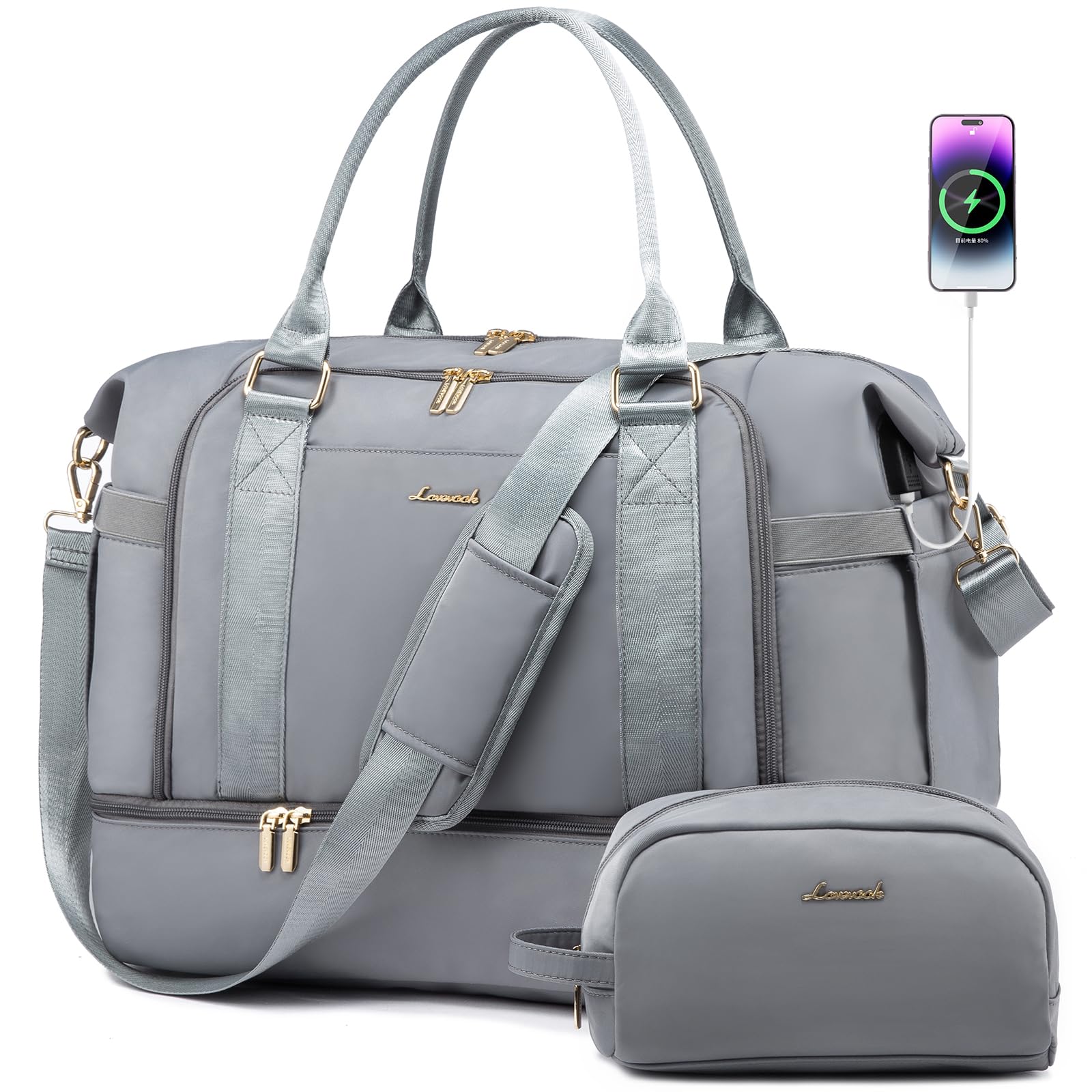 Foto 2 pulgar | Bolsa De Gimnasio Lovevook, Bolsa De Viaje Con Puerto De Carga Usb Para Mujer - Venta Internacional.