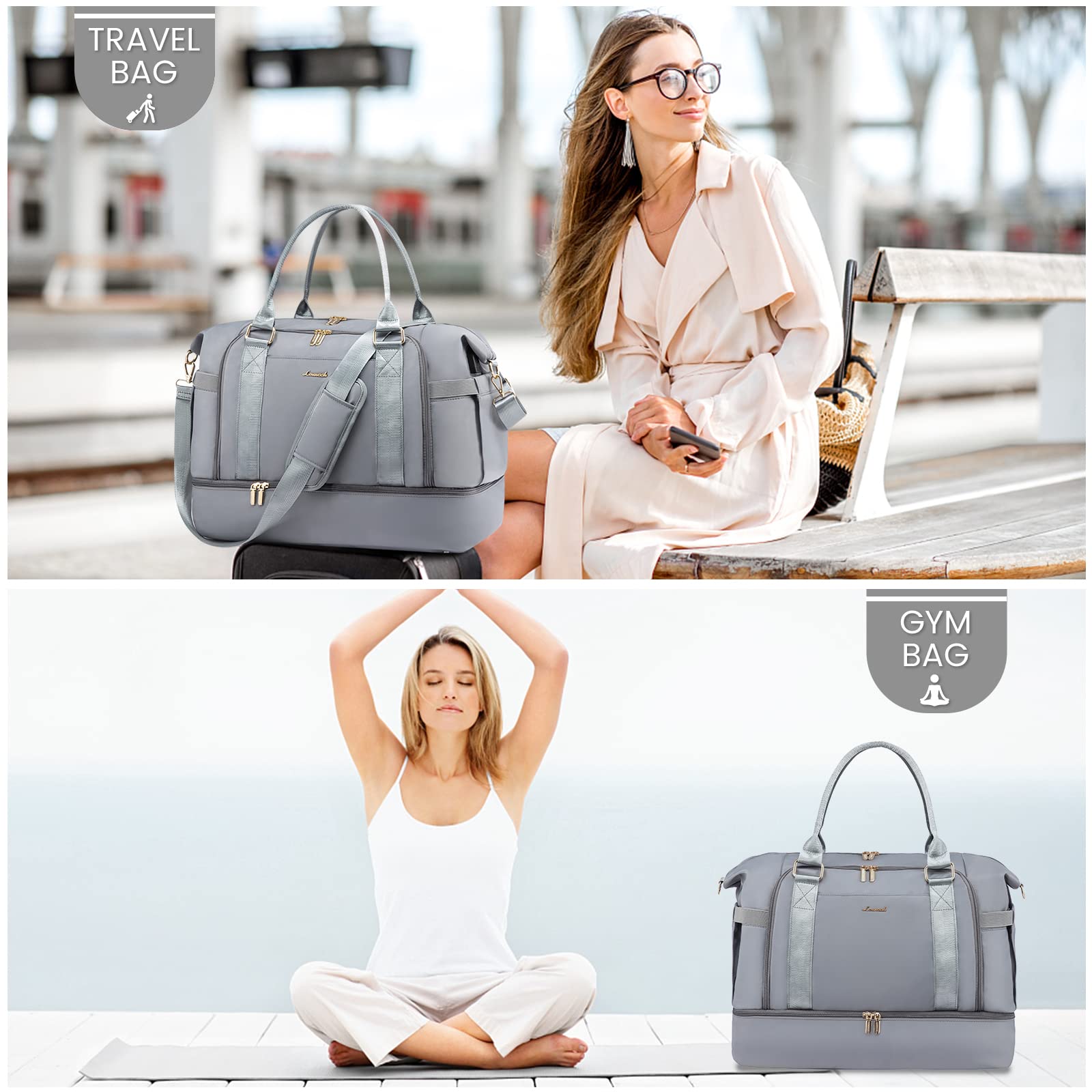 Foto 3 pulgar | Bolsa De Gimnasio Lovevook, Bolsa De Viaje Con Puerto De Carga Usb Para Mujer - Venta Internacional.