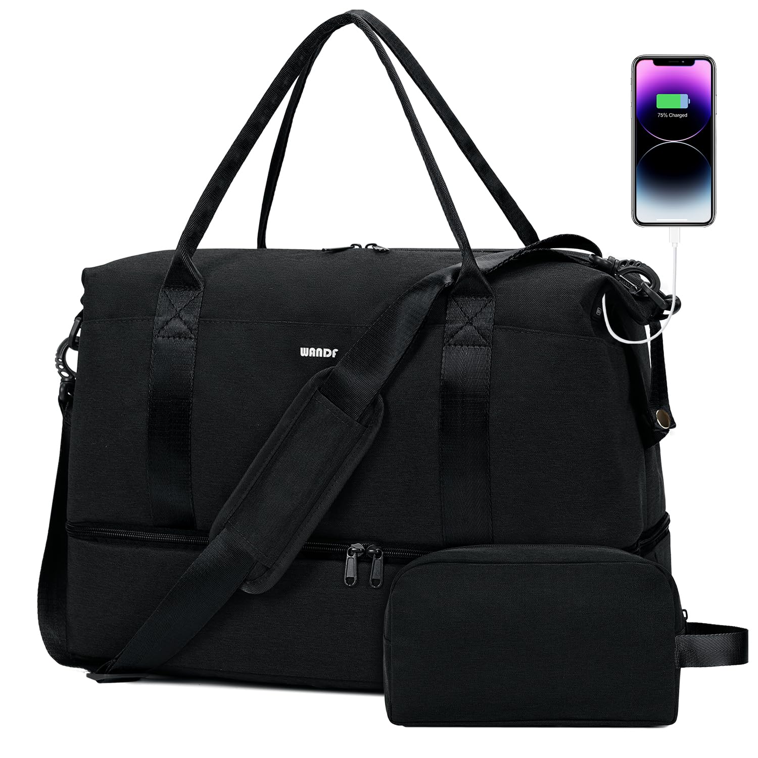 Foto 2 pulgar | Bolsa De Viaje Wandf Para Spirit Airlines Con Puerto Usb Negra - Venta Internacional.