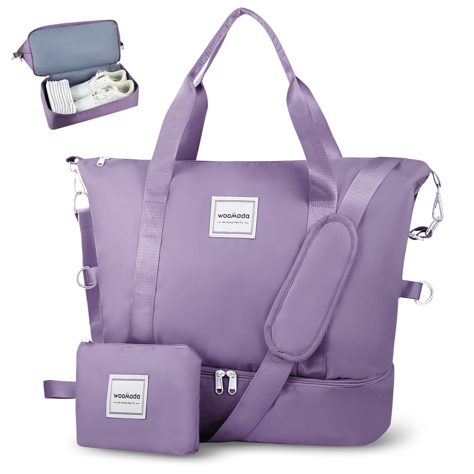 Foto 2 pulgar | Bolso De Fin De Semana Woomada Para Mujer Con Compartimento Para Zapatos Y Bolsillo Húmedo - Venta Internacional.