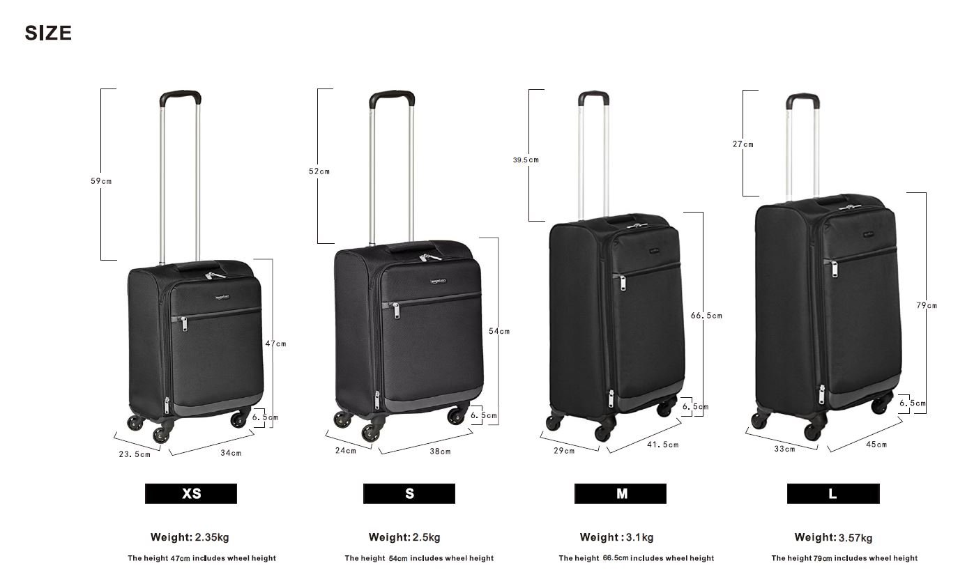 Foto 7 pulgar | Maleta Amazon Basics Softside Spinner 47 Cm Negra 25 L - Venta Internacional.