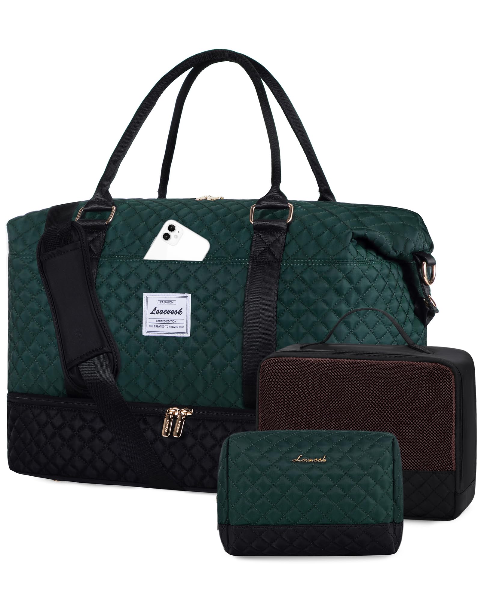 Foto 2 pulgar | Bolsa De Viaje Para Fin De Semana Lovevook Para Mujer Con Compartimento Para Zapatos - Venta Internacional.