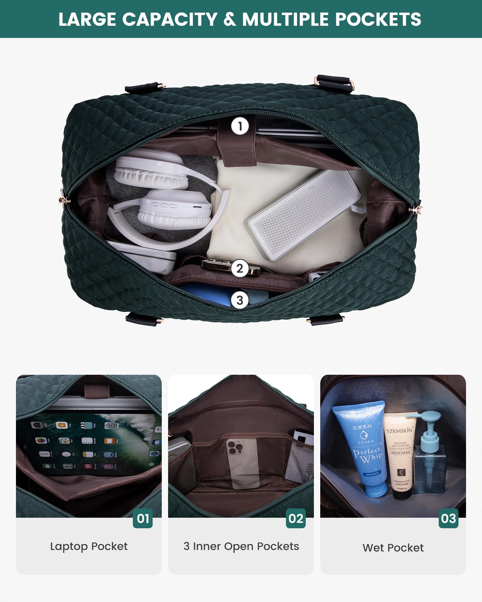 Foto 4 pulgar | Bolsa De Viaje Para Fin De Semana Lovevook Para Mujer Con Compartimento Para Zapatos - Venta Internacional.