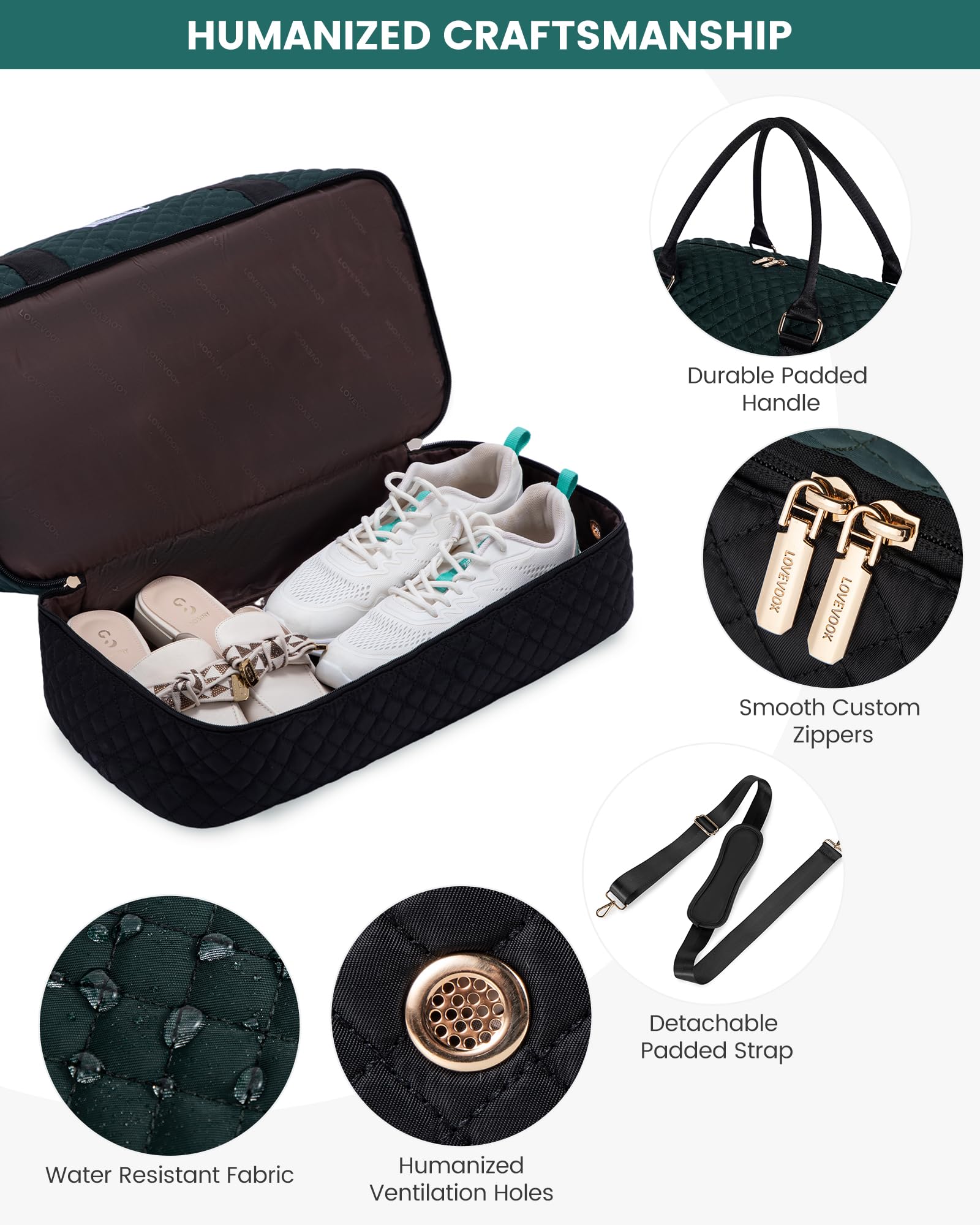 Foto 5 pulgar | Bolsa De Viaje Para Fin De Semana Lovevook Para Mujer Con Compartimento Para Zapatos - Venta Internacional.