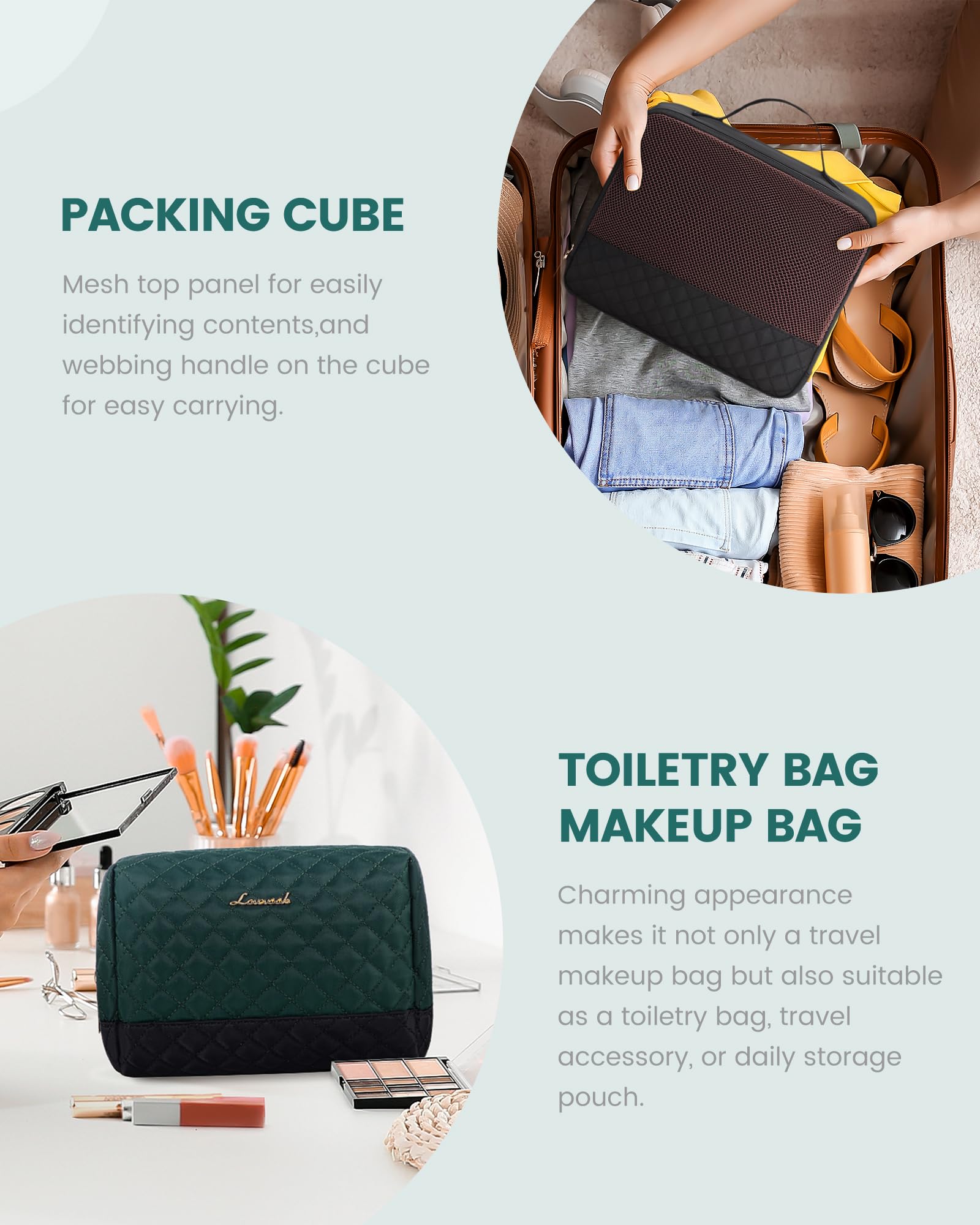 Foto 5 | Bolsa De Viaje Para Fin De Semana Lovevook Para Mujer Con Compartimento Para Zapatos - Venta Internacional.