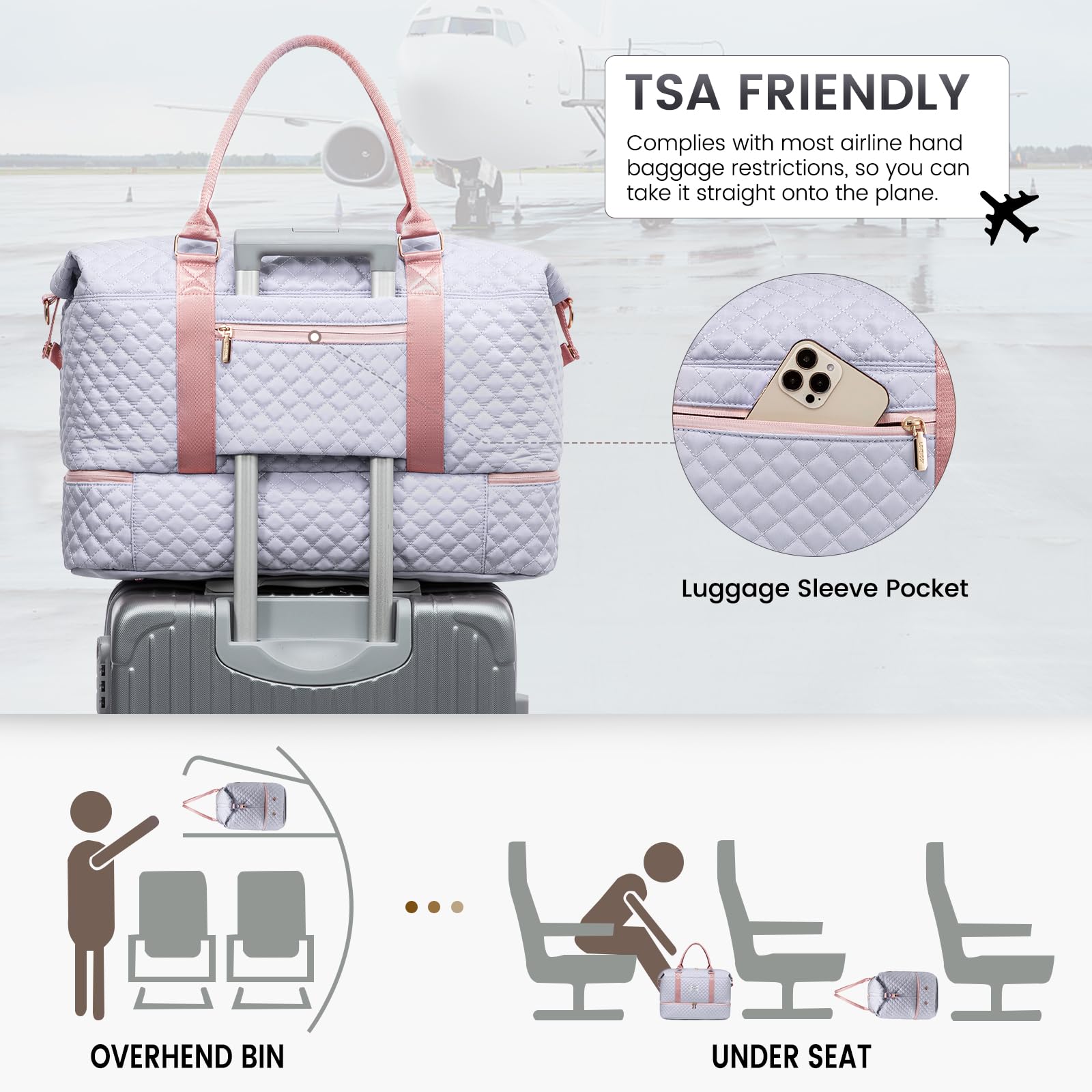 Foto 7 pulgar | Bolsa De Viaje Lovevook Para Mujer Con Compartimento Para Zapatos - Venta Internacional.