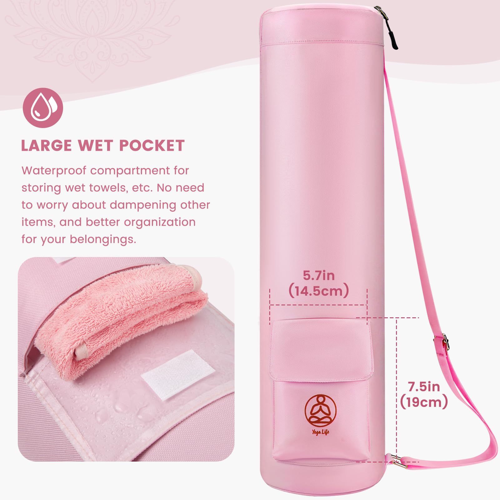 Foto 3 pulgar | Bolsa Para Esterilla De Yoga Gonex Con Cierre Completo Y Bolsillo Húmedo Para Mujeres Y Hombres - Venta Internacional.