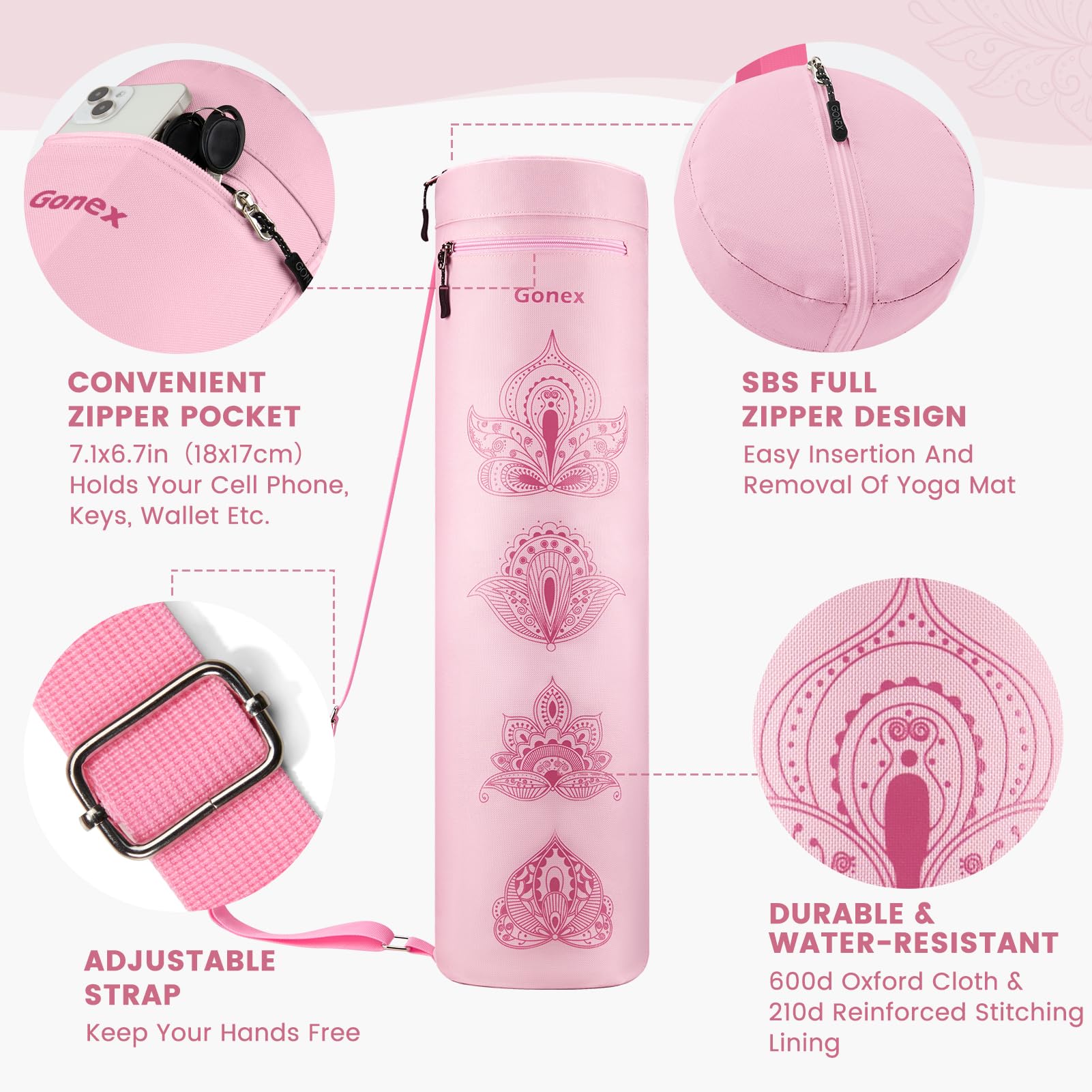 Foto 4 pulgar | Bolsa Para Esterilla De Yoga Gonex Con Cierre Completo Y Bolsillo Húmedo Para Mujeres Y Hombres - Venta Internacional.