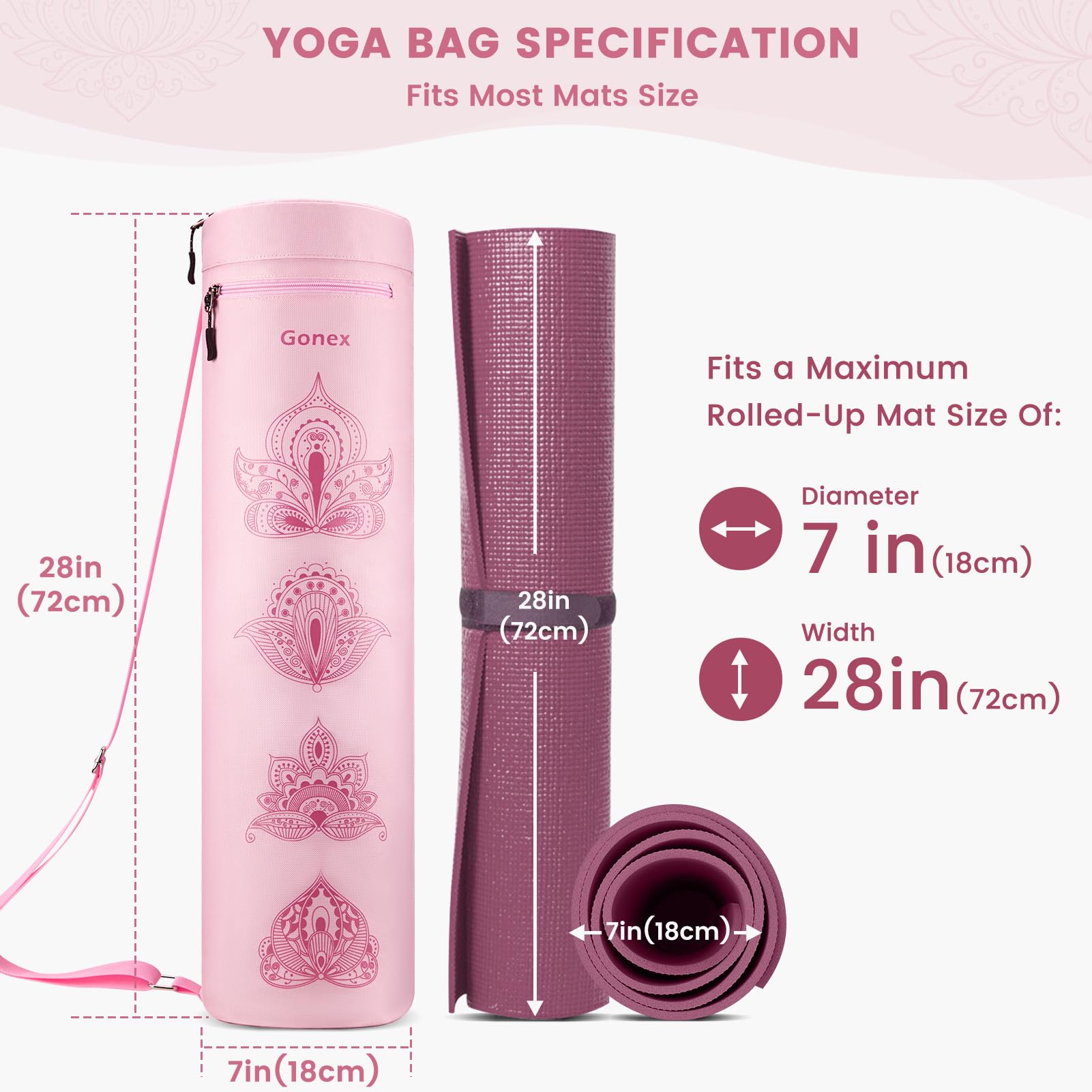 Foto 5 pulgar | Bolsa Para Esterilla De Yoga Gonex Con Cierre Completo Y Bolsillo Húmedo Para Mujeres Y Hombres - Venta Internacional.