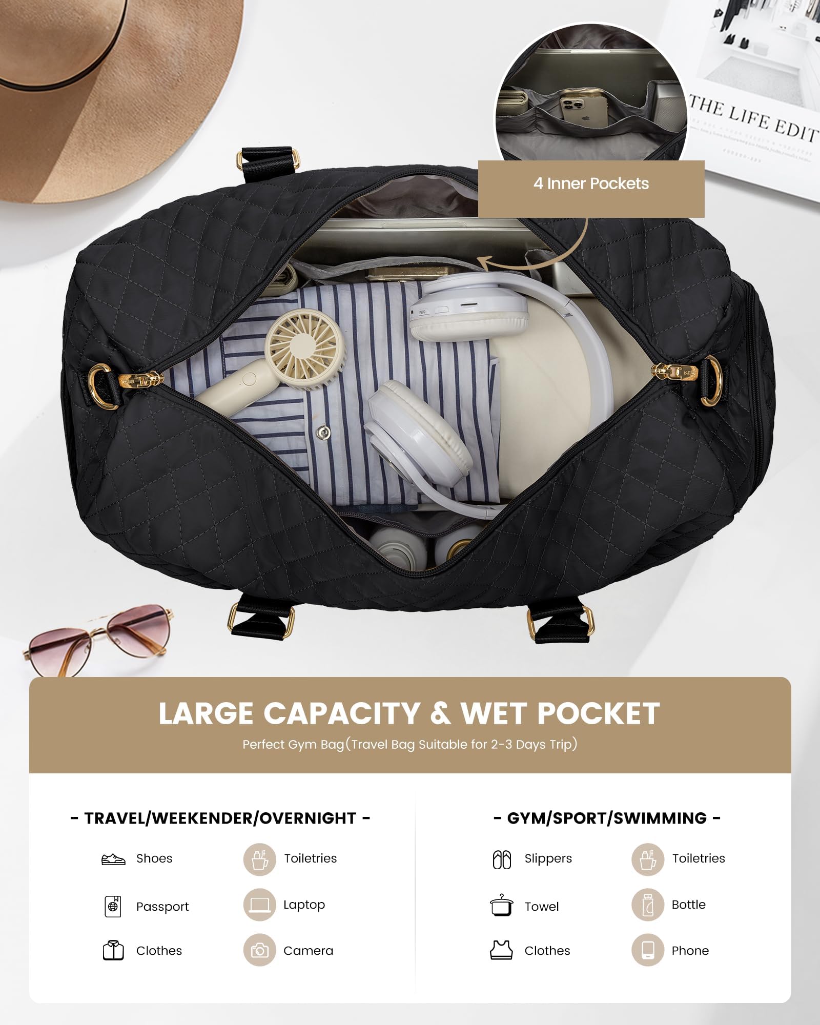 Foto 4 pulgar | Bolsa De Viaje Lovevook Para Mujer Con Neceser De 21 Pulgadas - Venta Internacional.