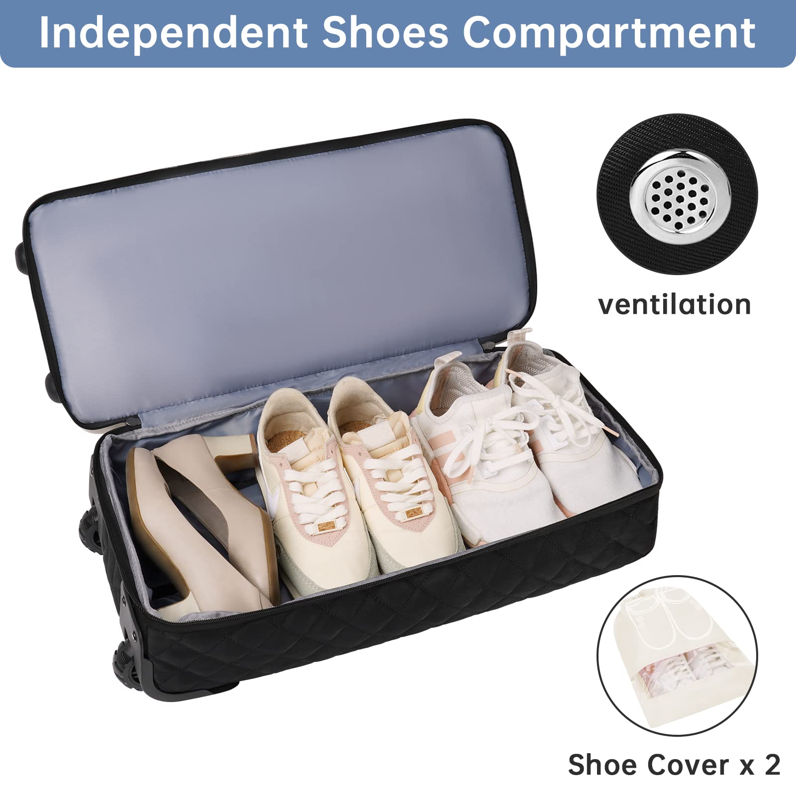 Foto 5 pulgar | Bolsa De Viaje Con Ruedas Etronik De 21 Pulgadas Con Ruedas Para Mujer, Color Beige - Venta Internacional.