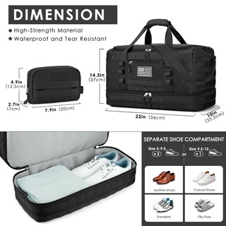 Foto 4 | Bolsa De Viaje Etronik Tactical Duffle & Weekender Para Hombre, Color Negro - Venta Internacional.