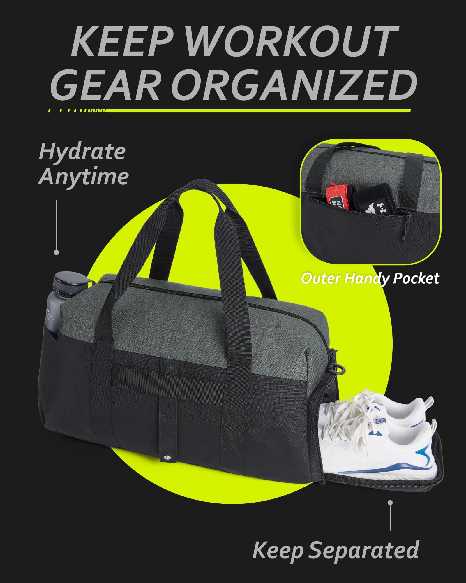 Foto 5 pulgar | Bolsa De Viaje Para Gimnasio Bagsmart, Plegable, Para Viajes De Fin De Semana, Color Negro - Venta Internacional.